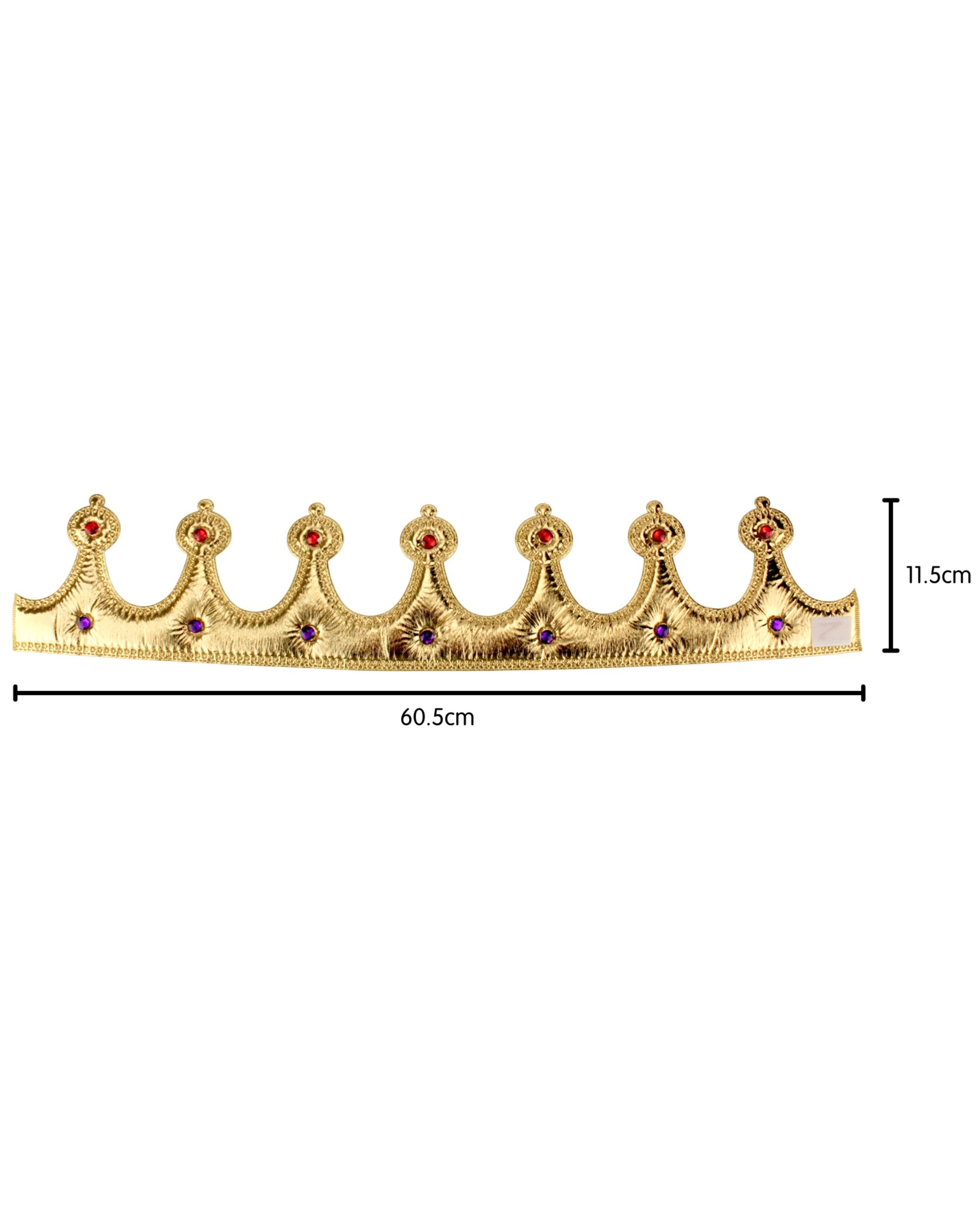 2 JD Party Gold Jewelled Fabric Royal Crown - One Size, 2 of 2