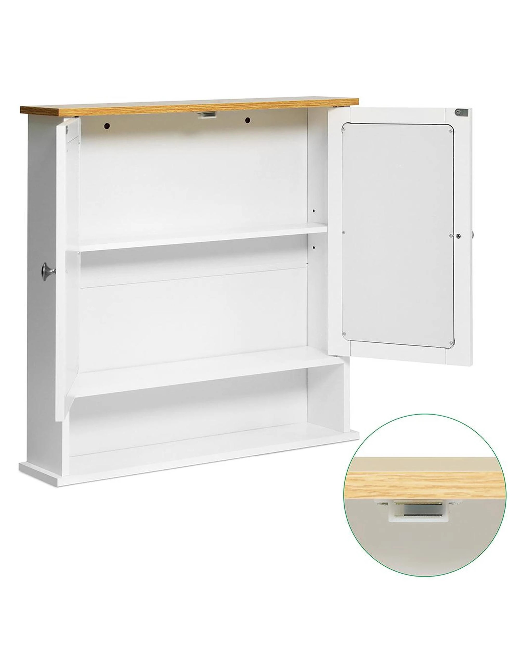 4 Auston Double Door Mirrored Bathroom Cabinet, 4 of 10
