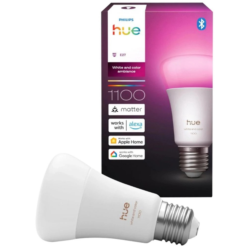 1 Philips Hue Pro White and Colour Smart Bulb 11W A60 E27, 1 of 4