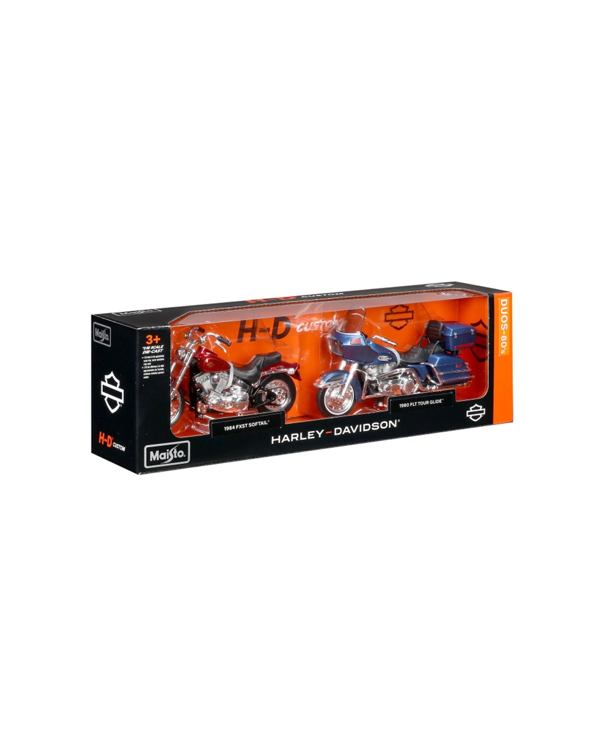 1 Maisto 2pc Motorcycle Duos 1980s Diecast Set Collectible Model Toy - Multi, 1 of 3
