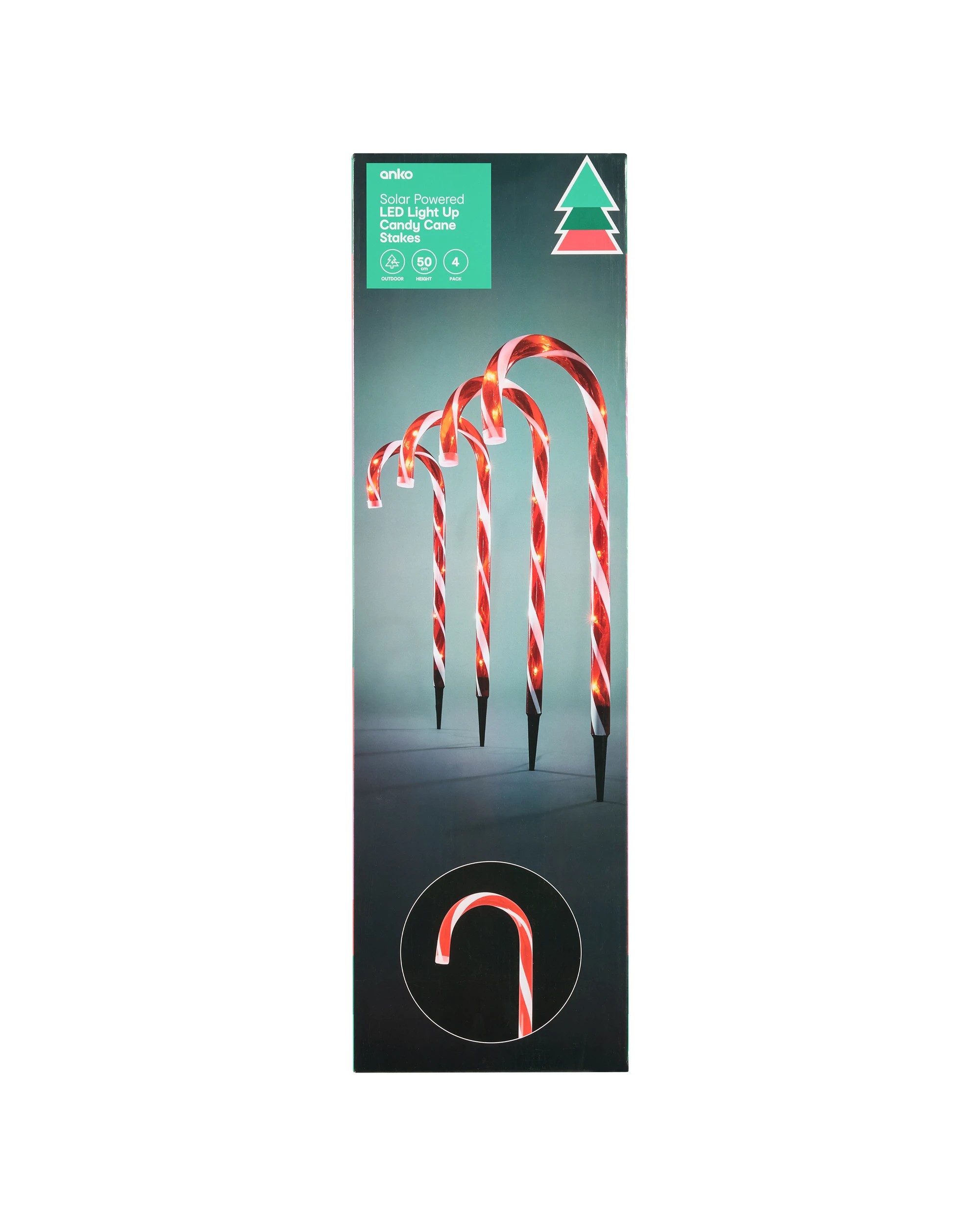8 4 Pack Solar Powered LED Light Up Candy Cane Stakes, 8 of 9