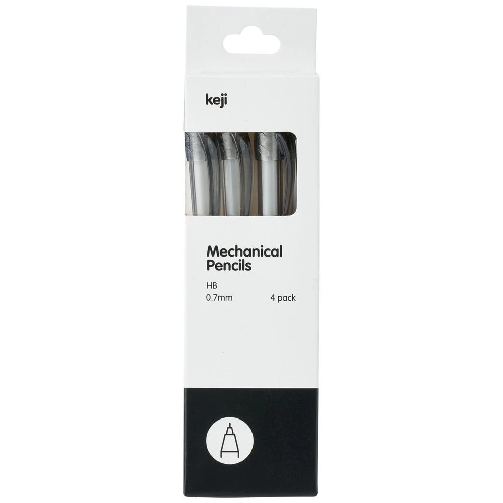 1 Keji Mechanical Pencils 0.7mm HB 4 Pack, 1 of 2