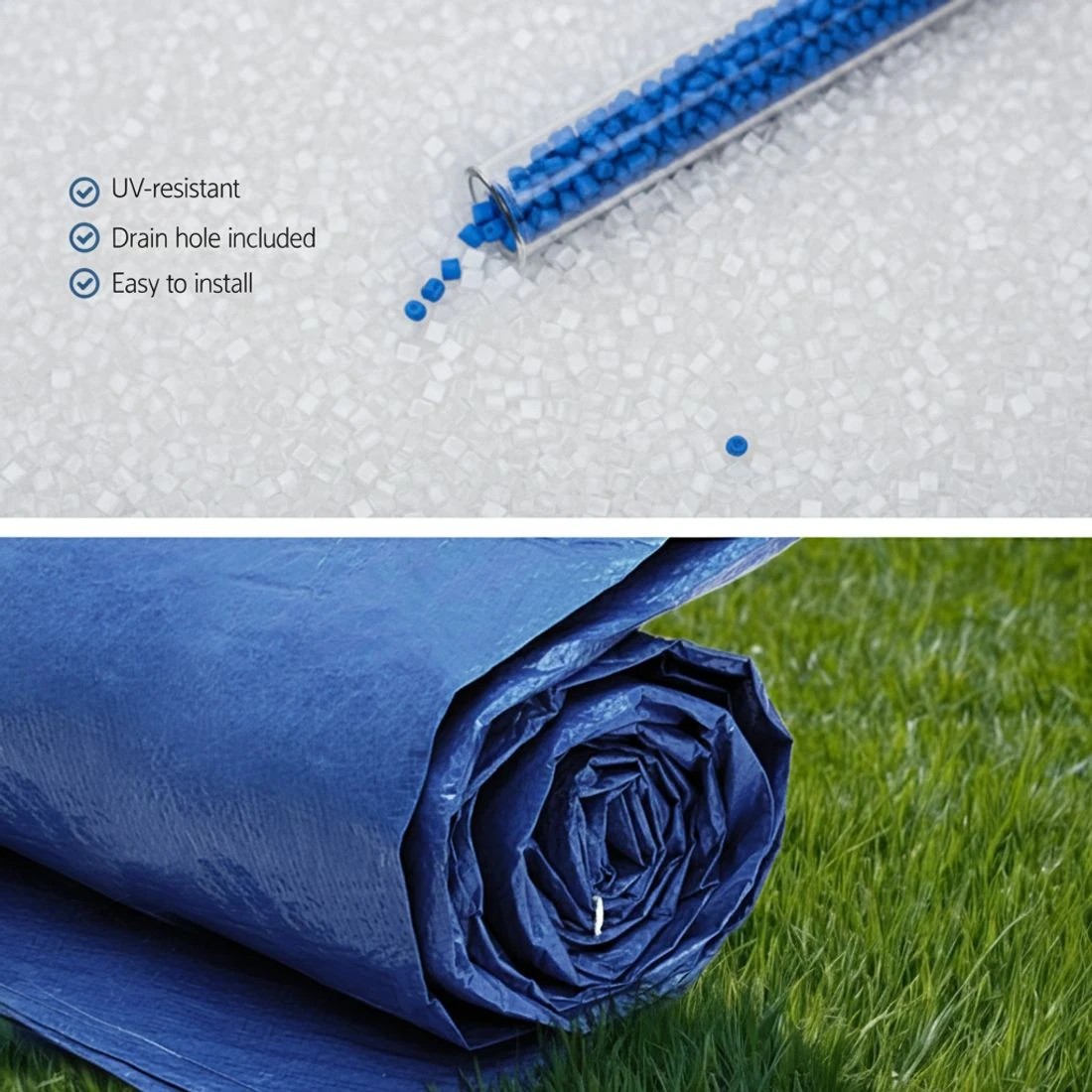 6 Aquabuddy Pool Cover Fit 2.44m Round Above-ground Ring Swimming Pool Blanket - Blue - Blue, 6 of 6