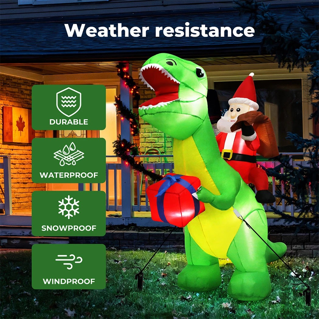 4 Santaco 2.2M Xmas Inflatable Decor Dinosaur, 4 of 6