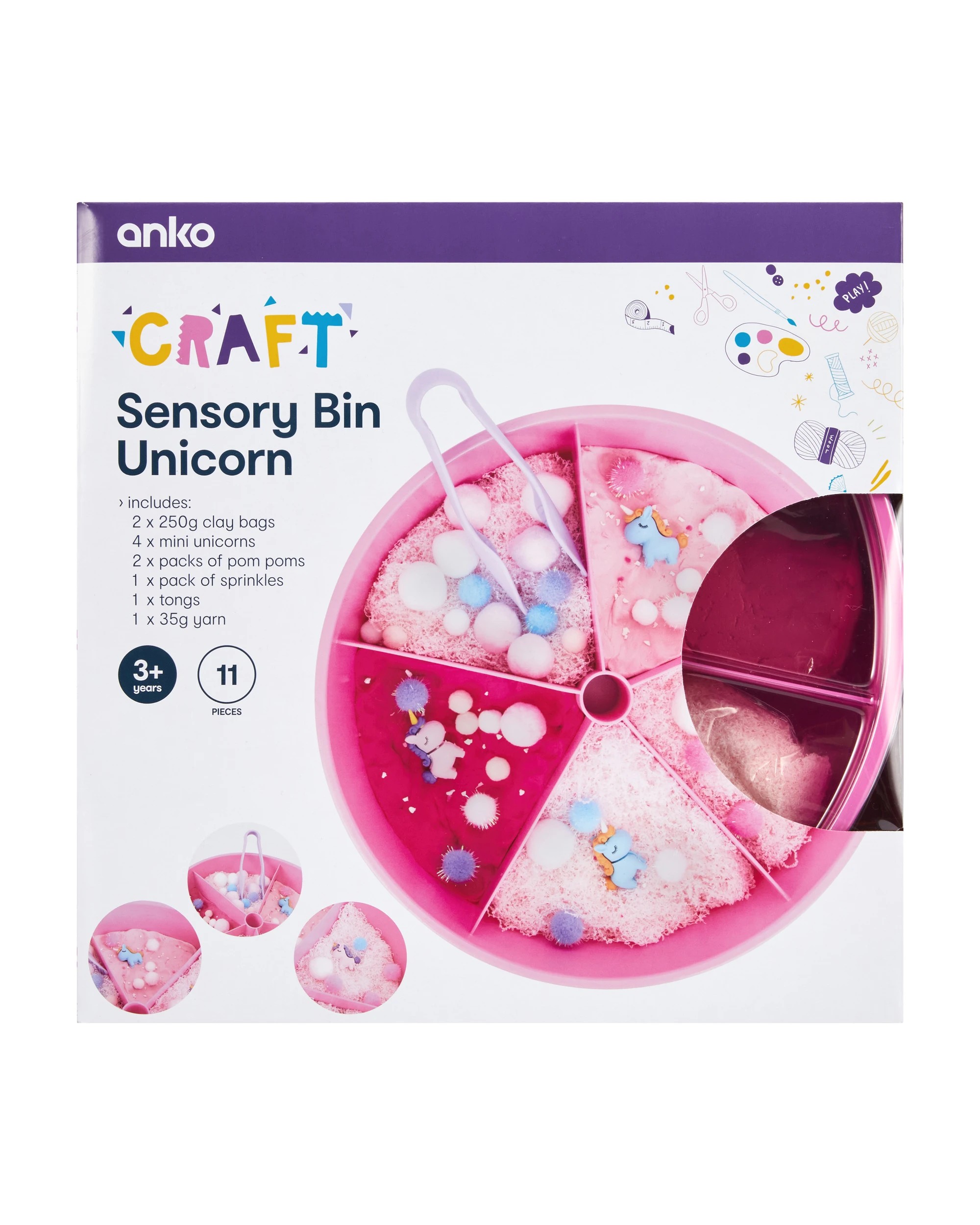 1 11 Piece Sensory Bin Unicorn, 1 of 3