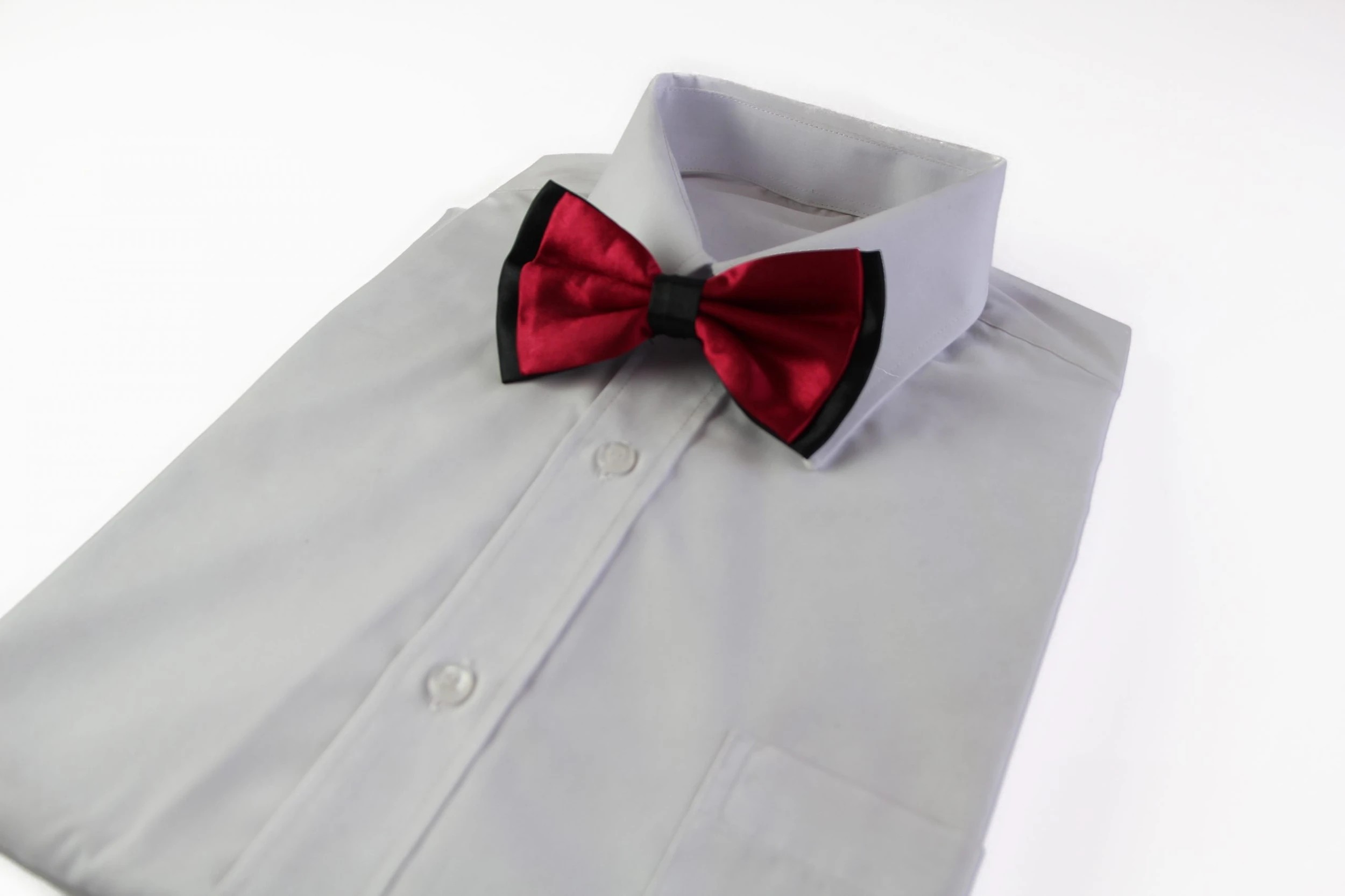 1 Zasel Mens Dark Red Two Tone Layered Bow Tie - Multi, 1 of 4