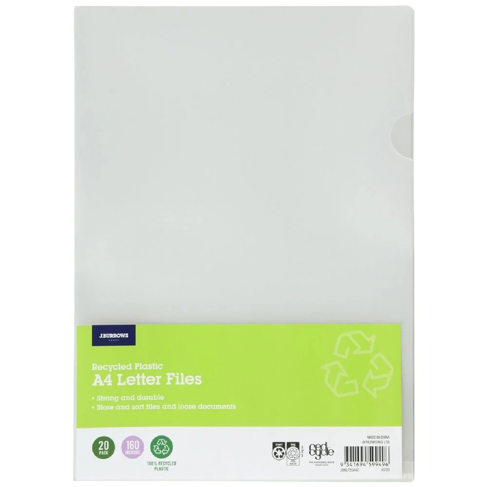 1 J.Burrows A4 Letter File Clear 20 Pack, 1 of 3