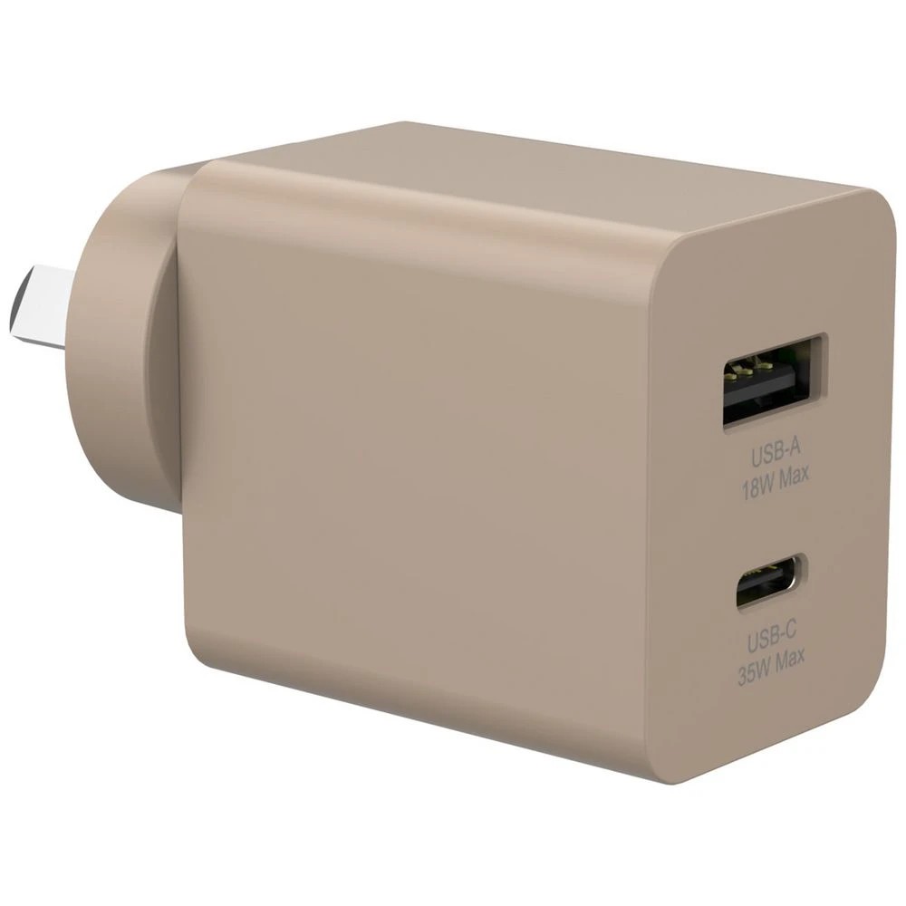 1 Otto USB-A and USB-C GAN Wall Charger Beige, 1 of 8