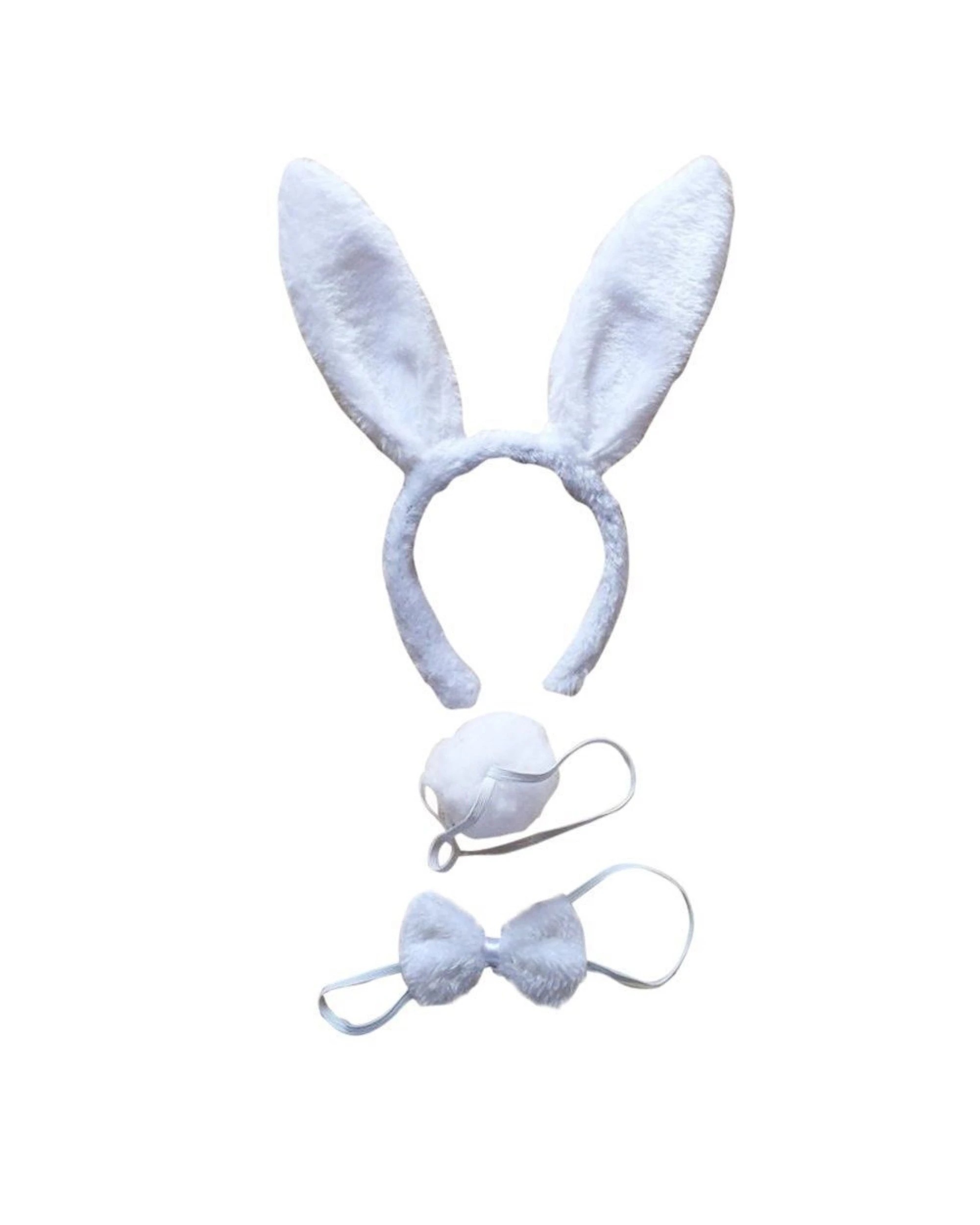 2 Br Costumes 3pcs Set Animal Costume Dress Up Party Bow Tie Tail Ears Book Week - White Rabbit, 2 of 2