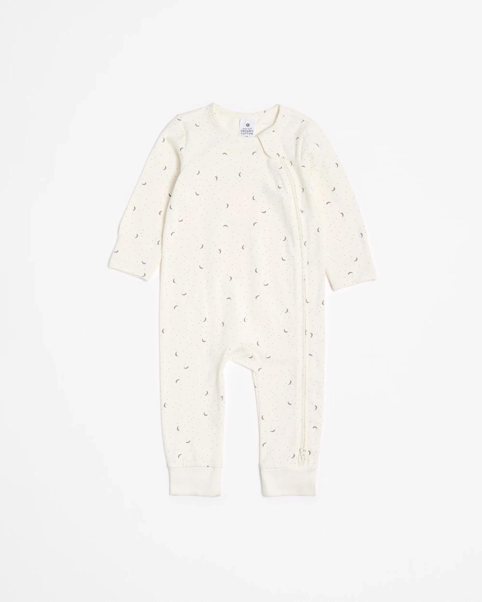 2 Target Baby Baby Organic Cotton Zip Footless Coveralls 3 Pack CRESCENT MOON, 2 of 5