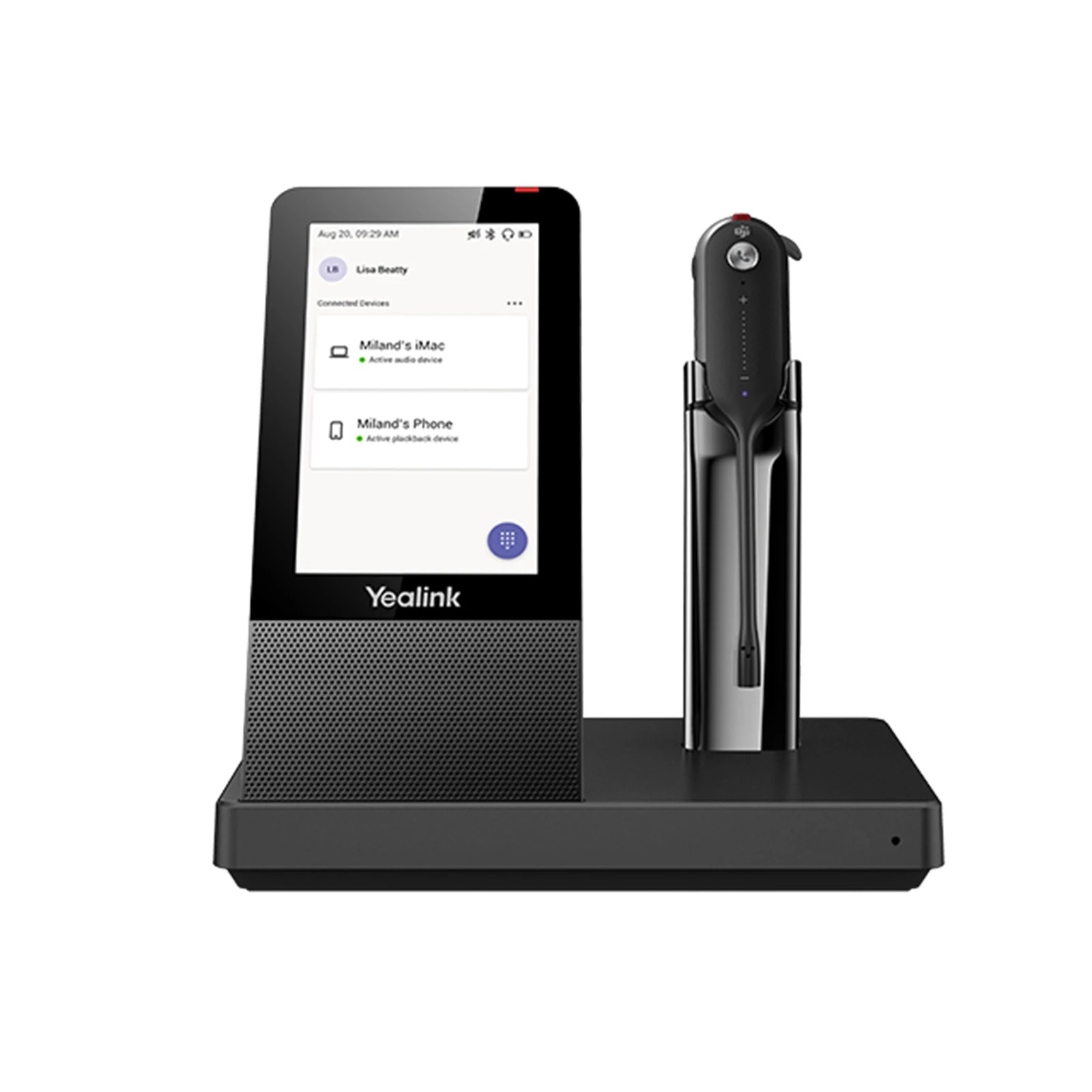1 Yealink WH67 UC DECT Headset All in one Workstation - Black, 1 of 2