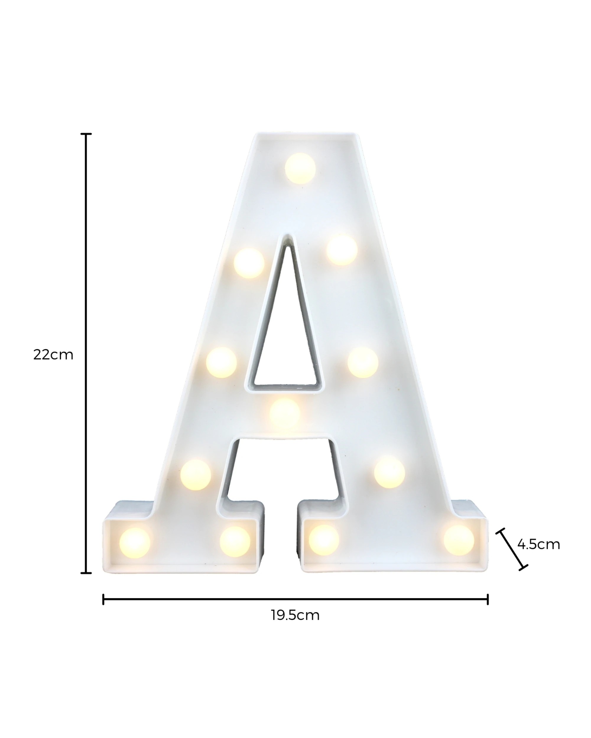 3 Partyrama LED Light Up Letter A White, 3 of 3