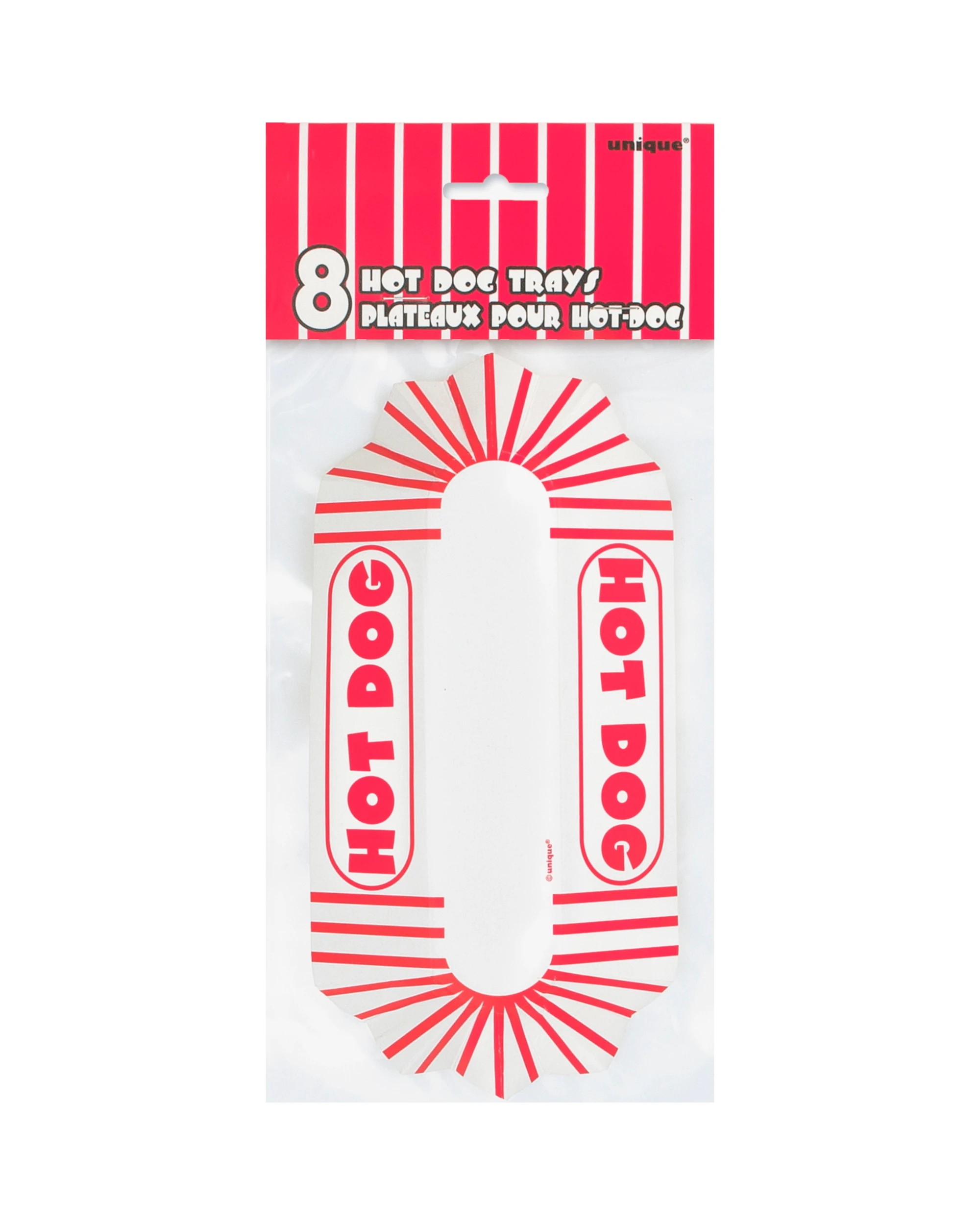 2 Unique Cardboard Hotdog Trays 21cm x 10.5cm Pack of 8, 2 of 3