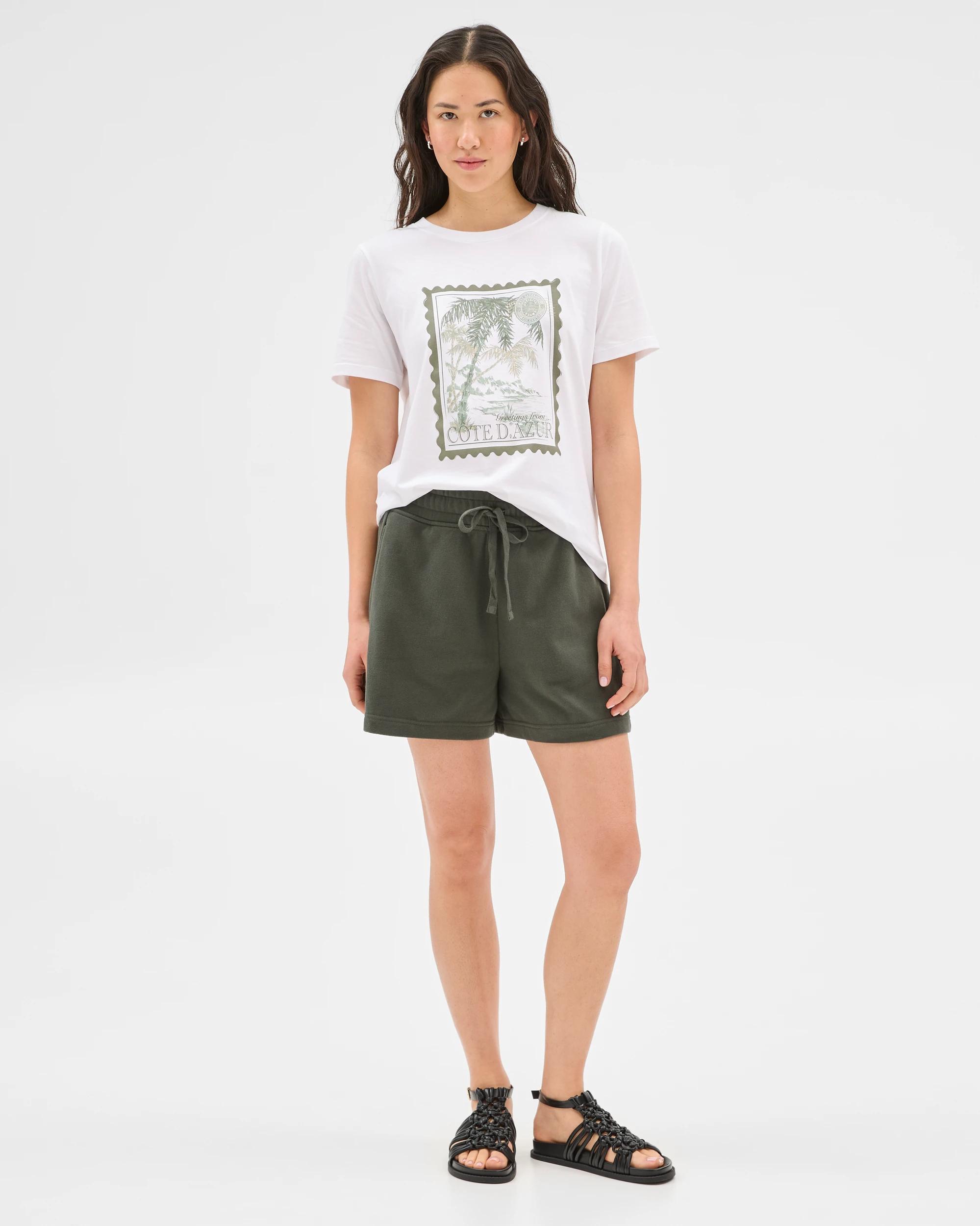 1 Target Australian Cotton Jersey Pull On Shorts DARK KHAKI, 1 of 6