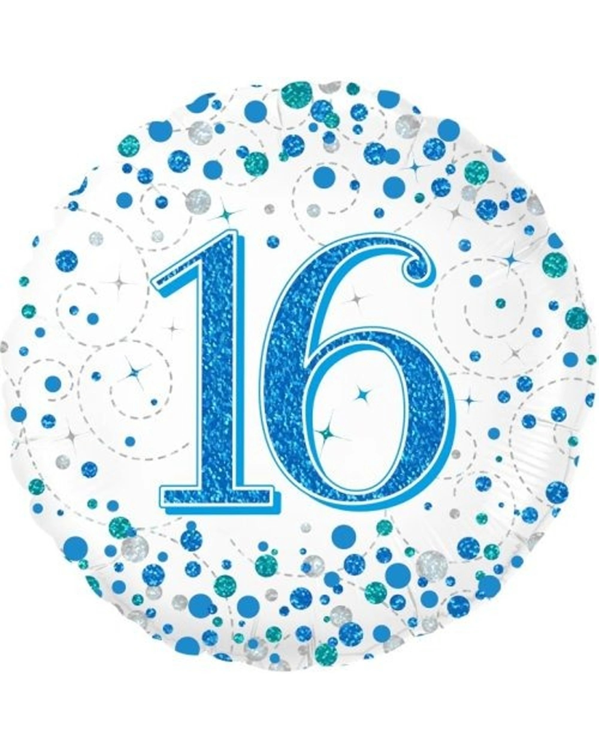 1 Alpen Foil Balloon Sparkling Fizz 16 Party Decoration 45cm - Blue, 1 of 1