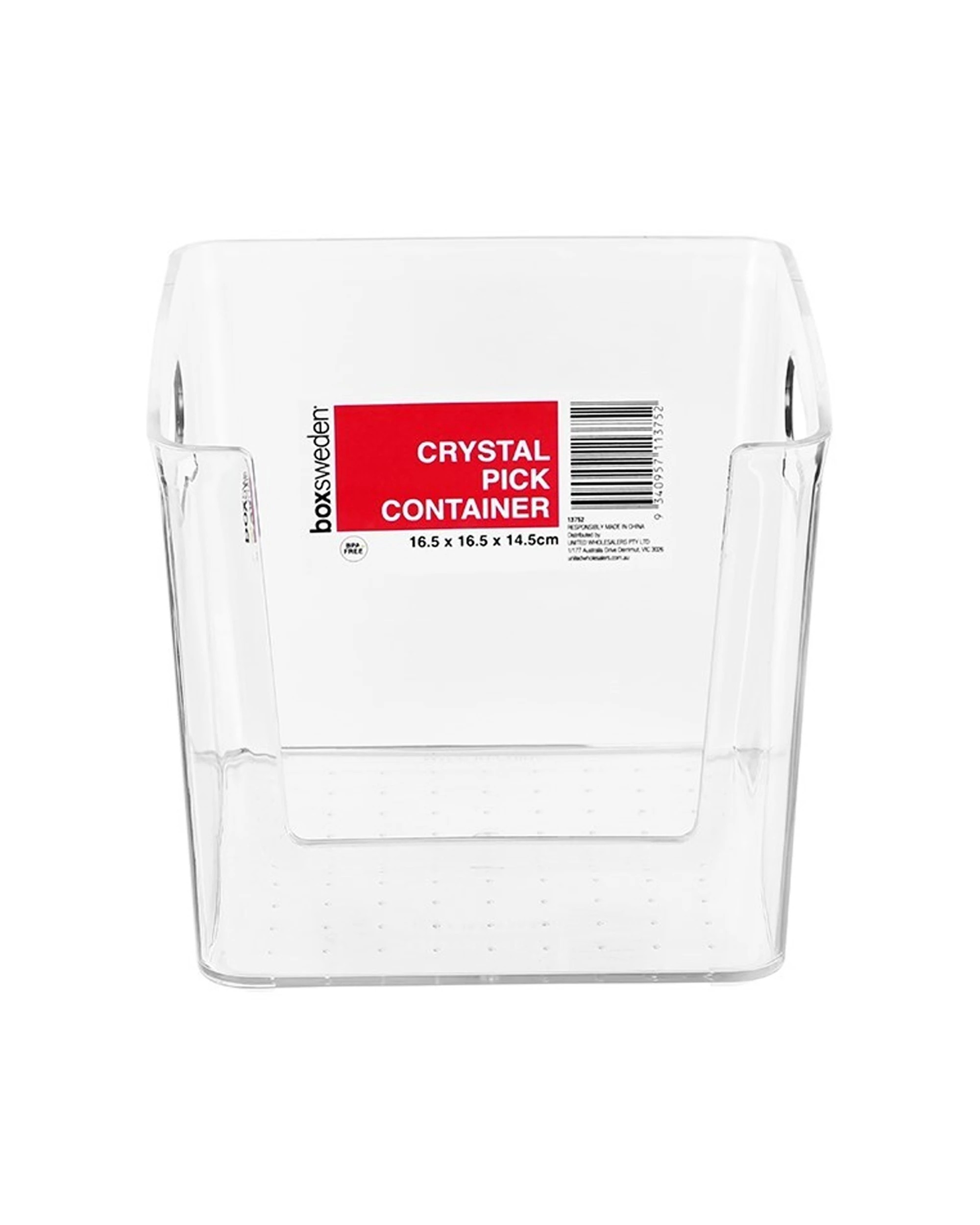 4 Boxsweden Crystal Pick Container 3 Pack 16.5 x 16.5 x 14.5cm Durable Plastic, 4 of 4