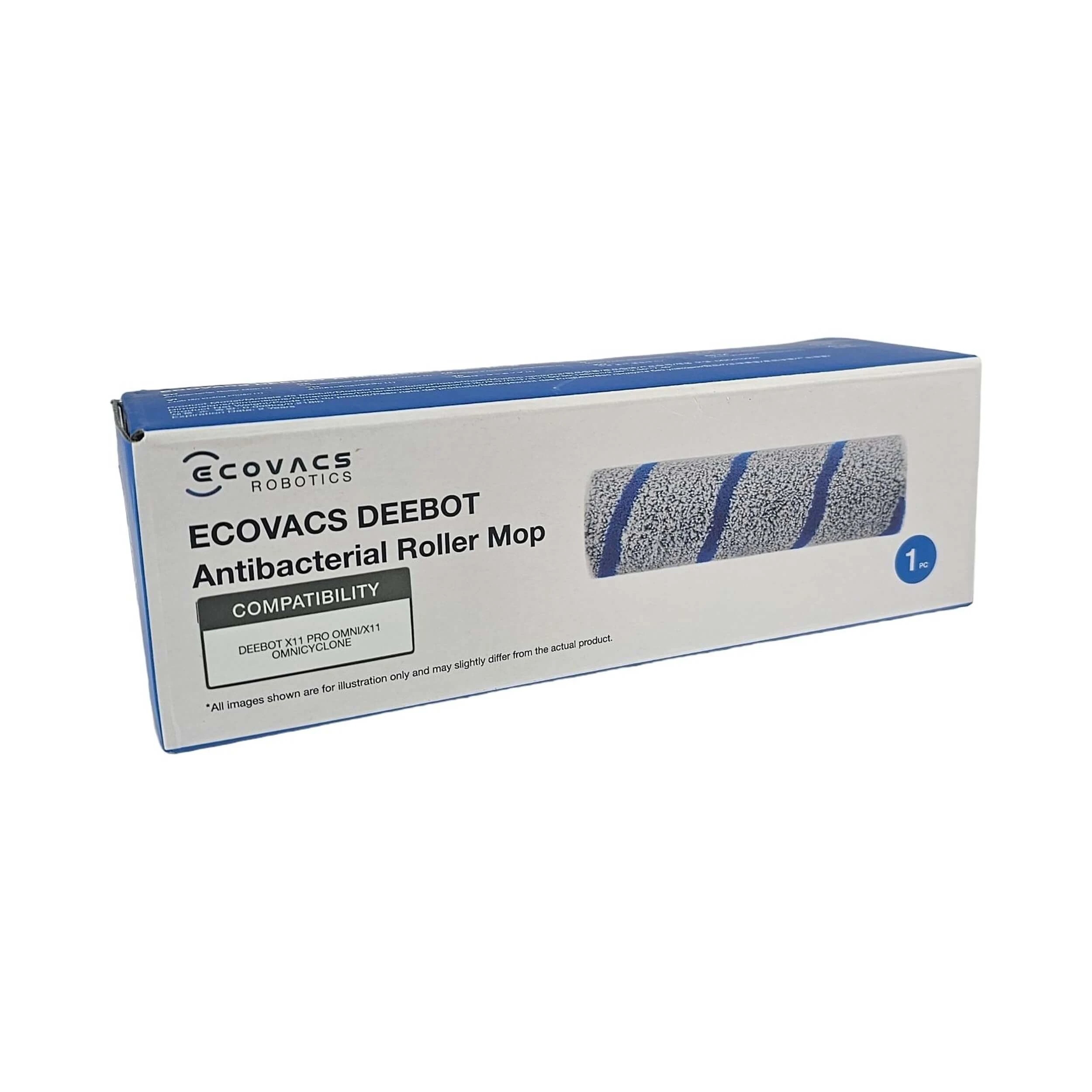 1 Ecovacs Cleaning Antibacterial Roller Mop For Deebot X11 OmniCyclone, X11 Pro Omni & T80S Omni - Grey, 1 of 4