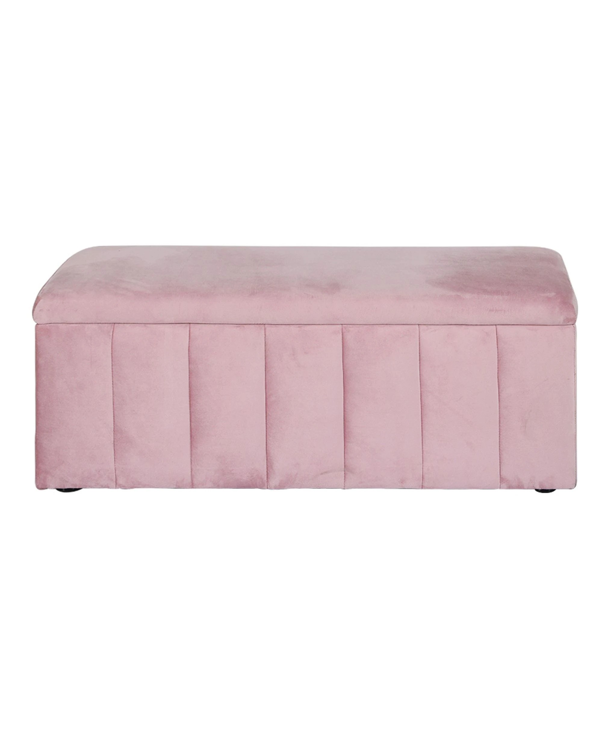 2 Artiss Storage Ottoman Blanket Box 103cm Velvet - Pink, 2 of 7