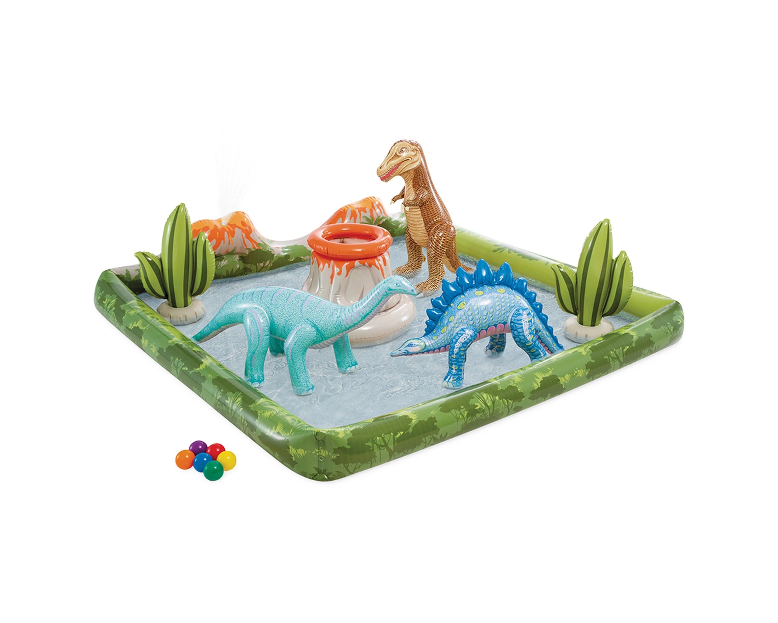 2 Intex Jurassic Adventure Inflatable Pool Play Center - Built-In Sprayer - Multi, 2 of 9