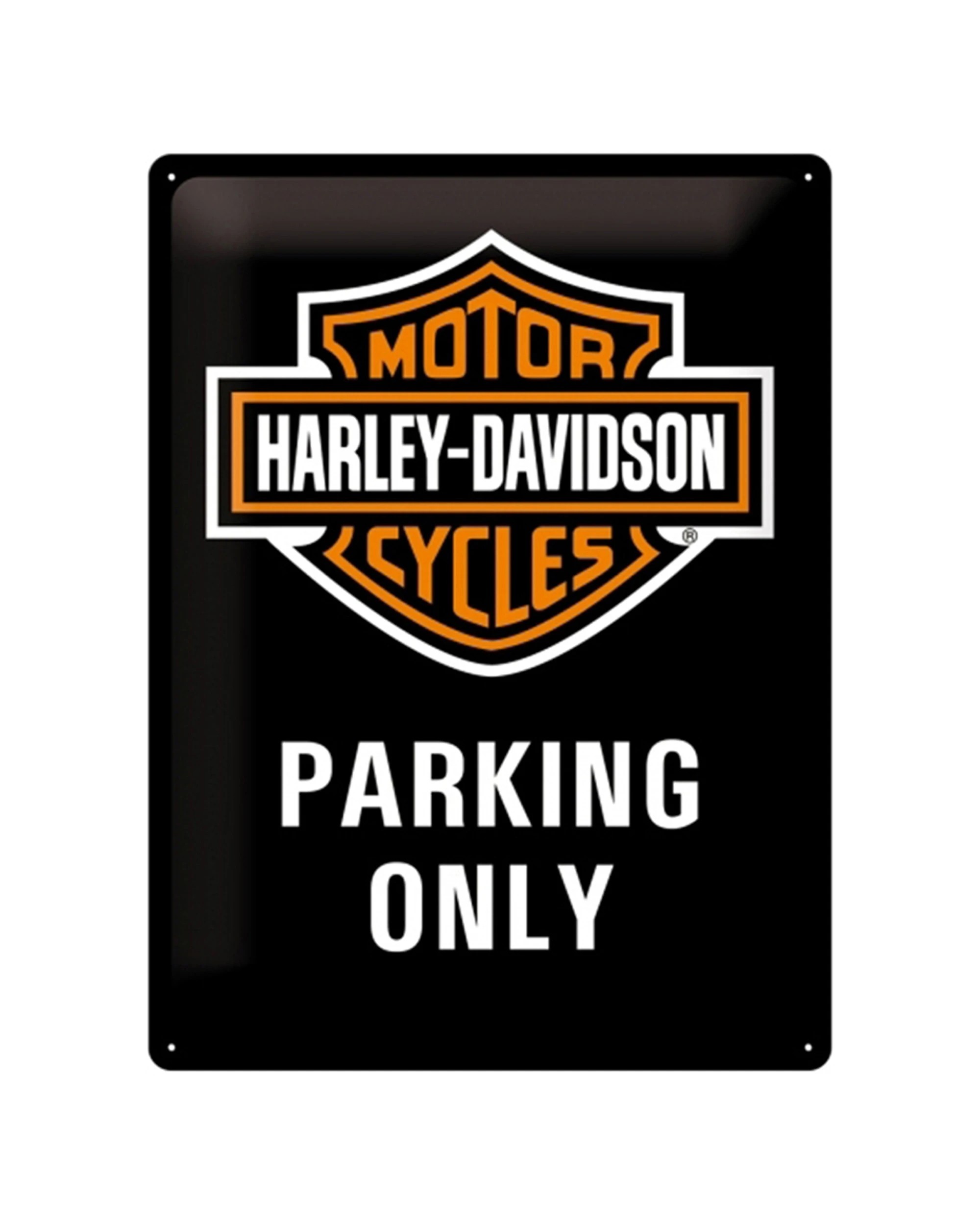 1 Nostalgic-Art Large 30x40cm Metal Wall Art Sign Plaque - Harley-Davidson Parking Only - Multi, 1 of 4