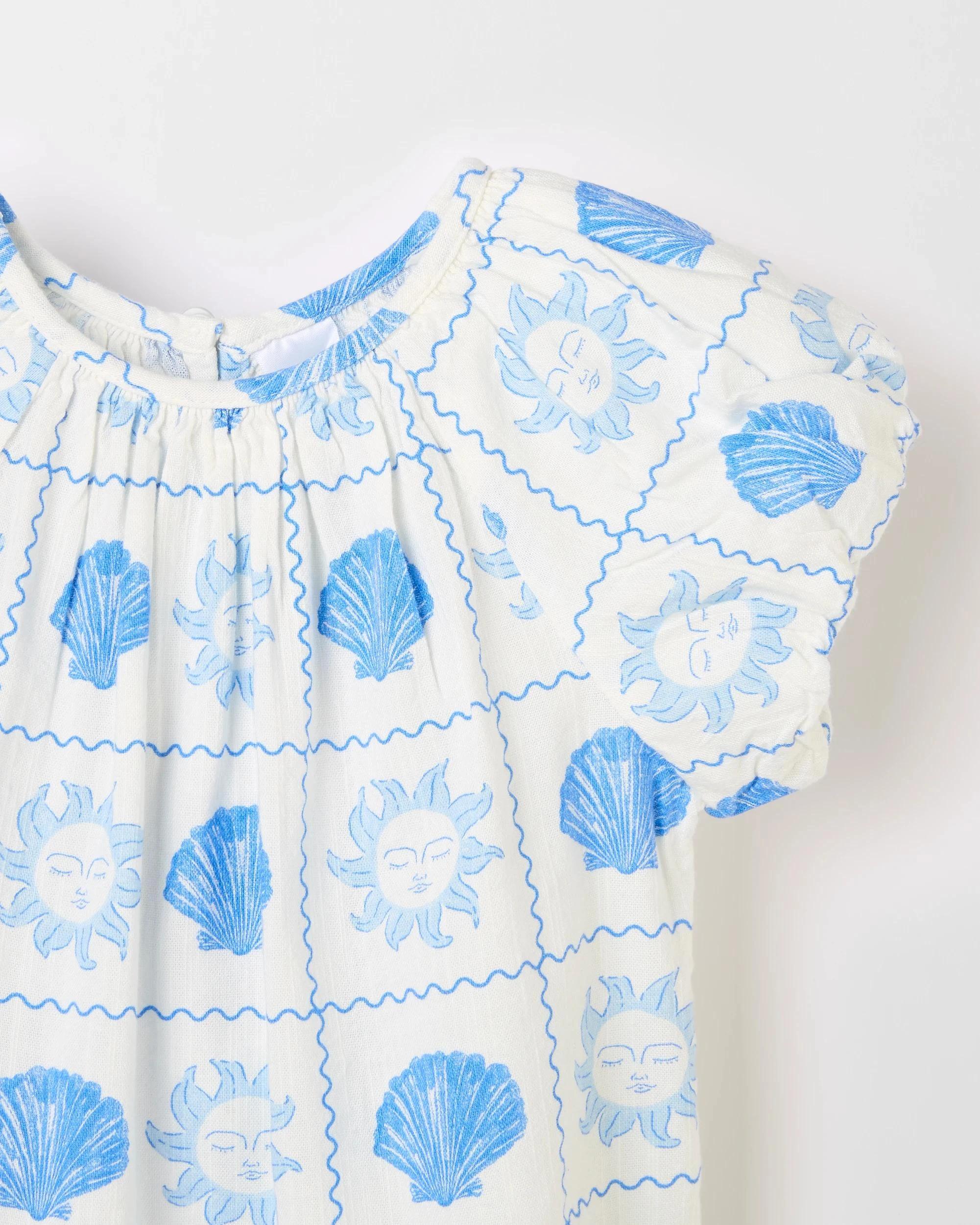 6 Target Woven Puff Sleeve Top BLUE SUN SHELLS, 6 of 7