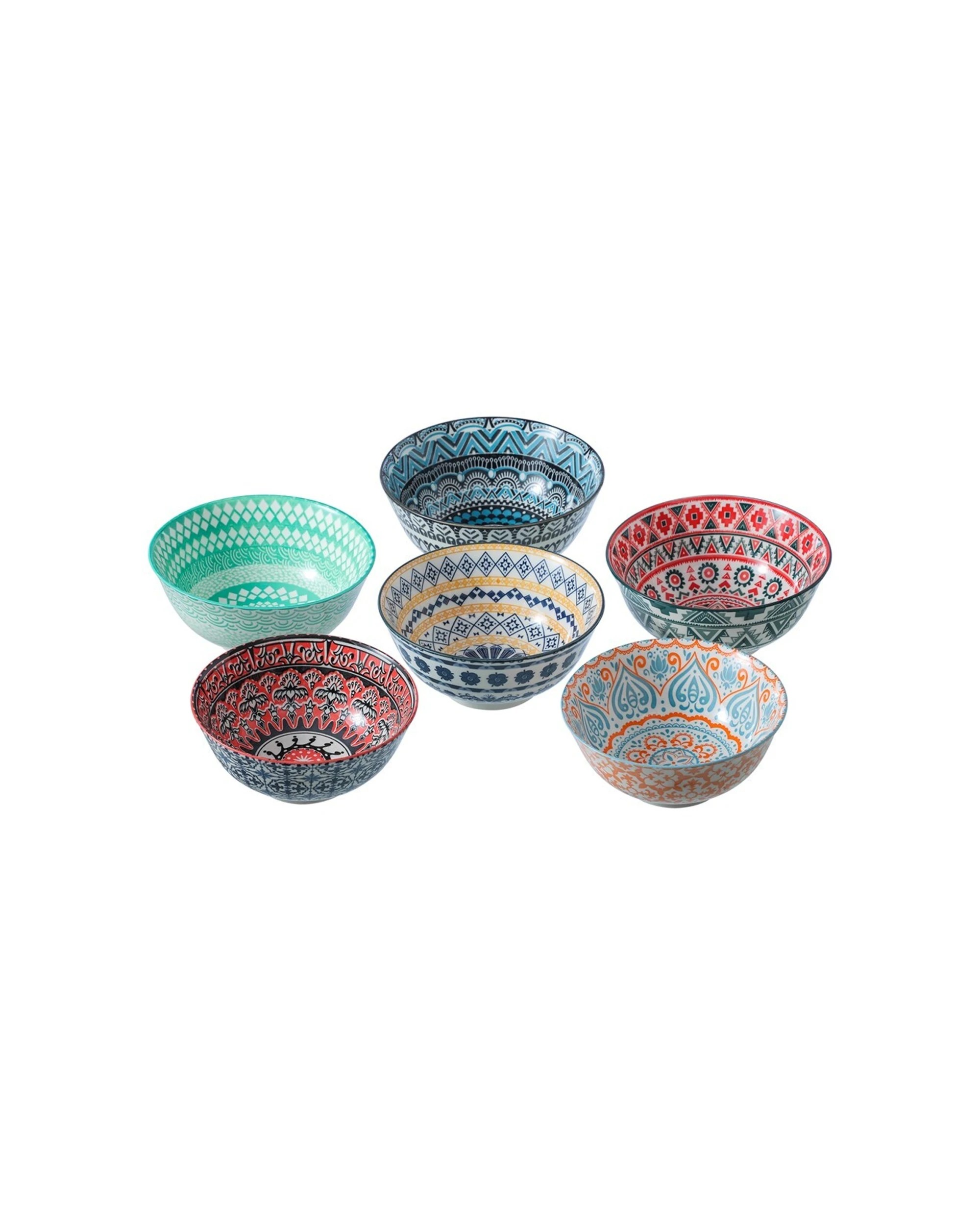 3 Lemon & Lime 3PK Moroccan Deco 18cm Ceramic Serving Bowl Kitchenware - Multi, 3 of 4