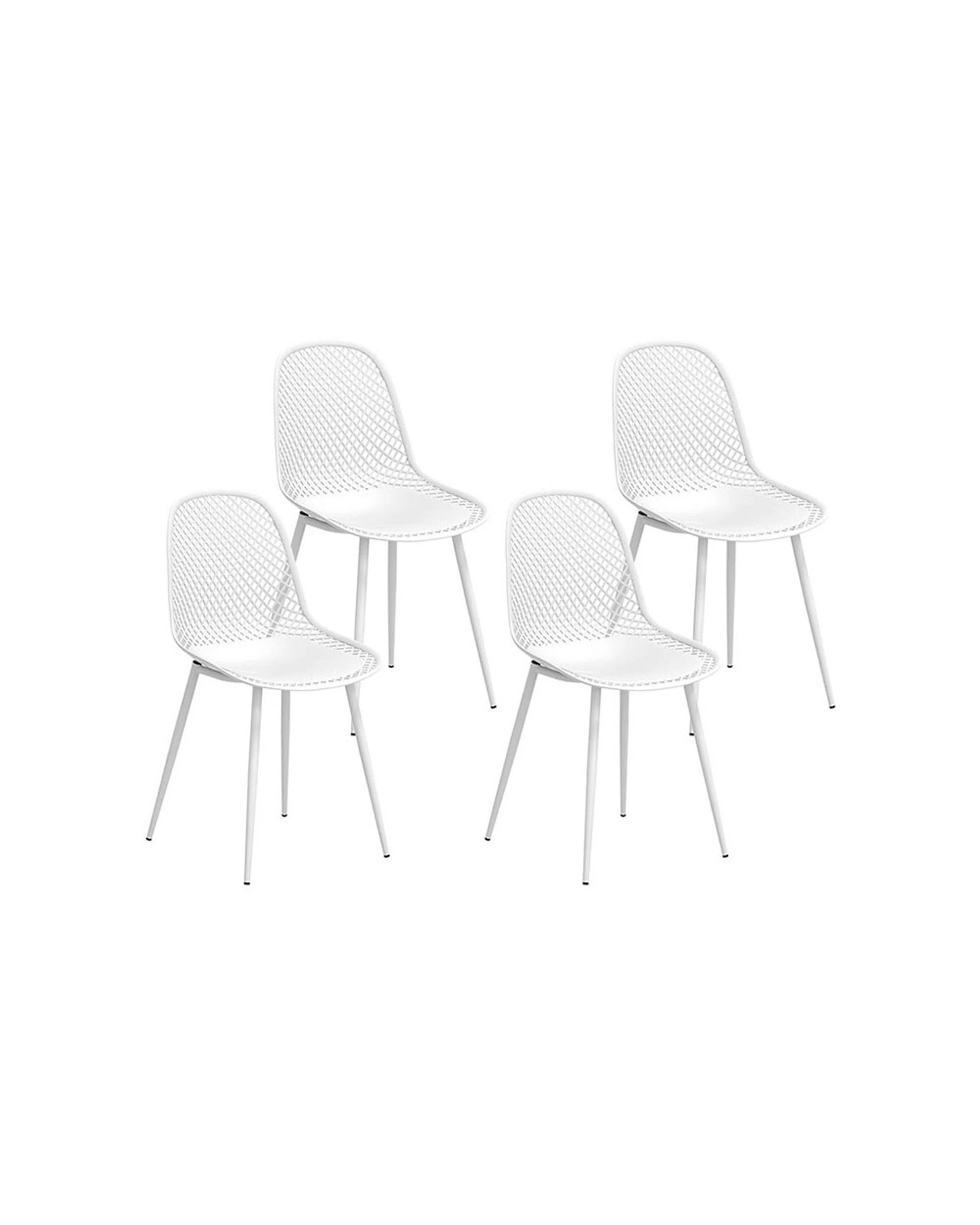 1 Gardeon 4PC Outdoor Dining Chairs PP Lounge Chair Patio Garden Furniture - White, 1 of 7