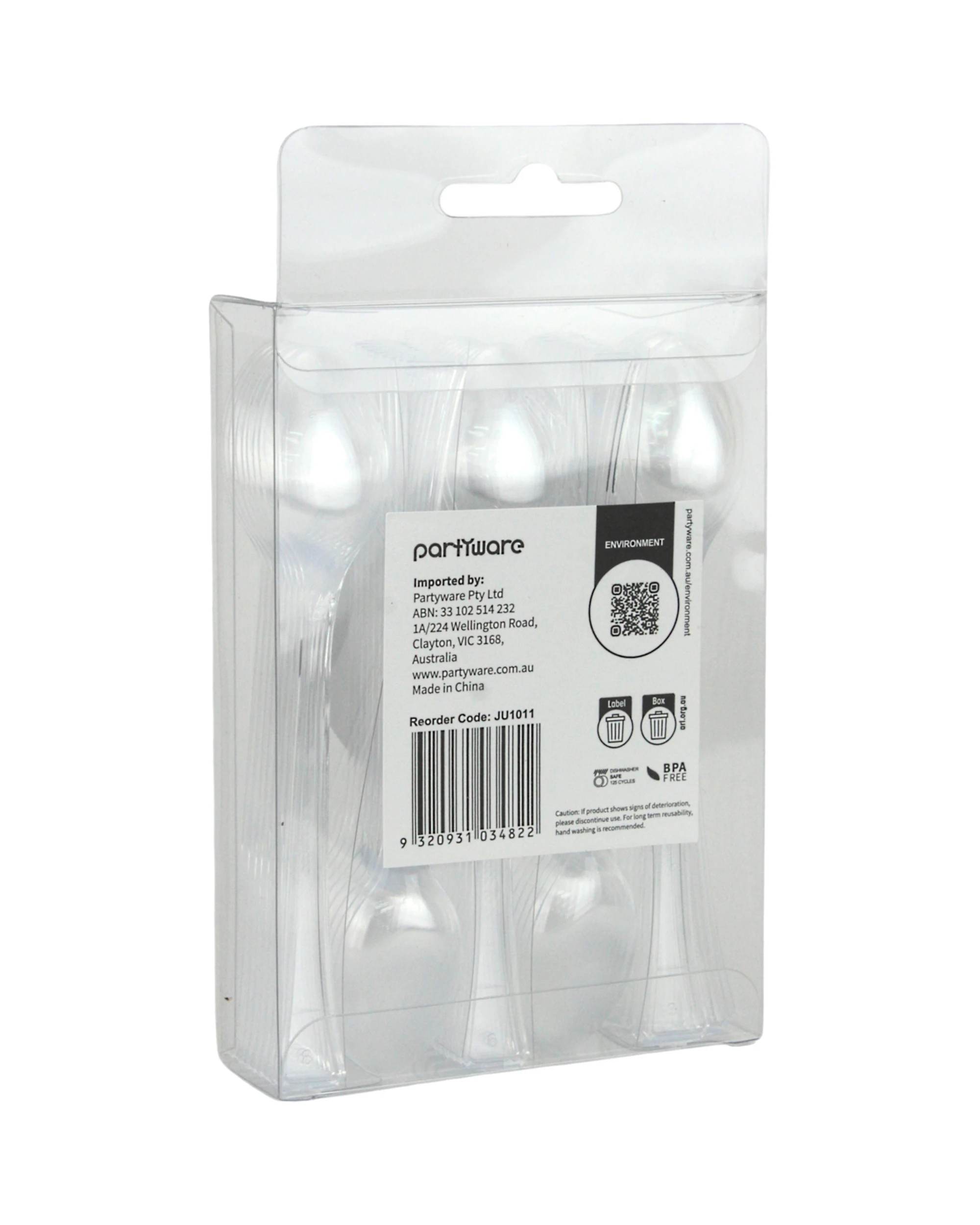 4 Partyware Clear Reusable Mini Cocktail Spoons Pack of 40 - Clear, 4 of 4