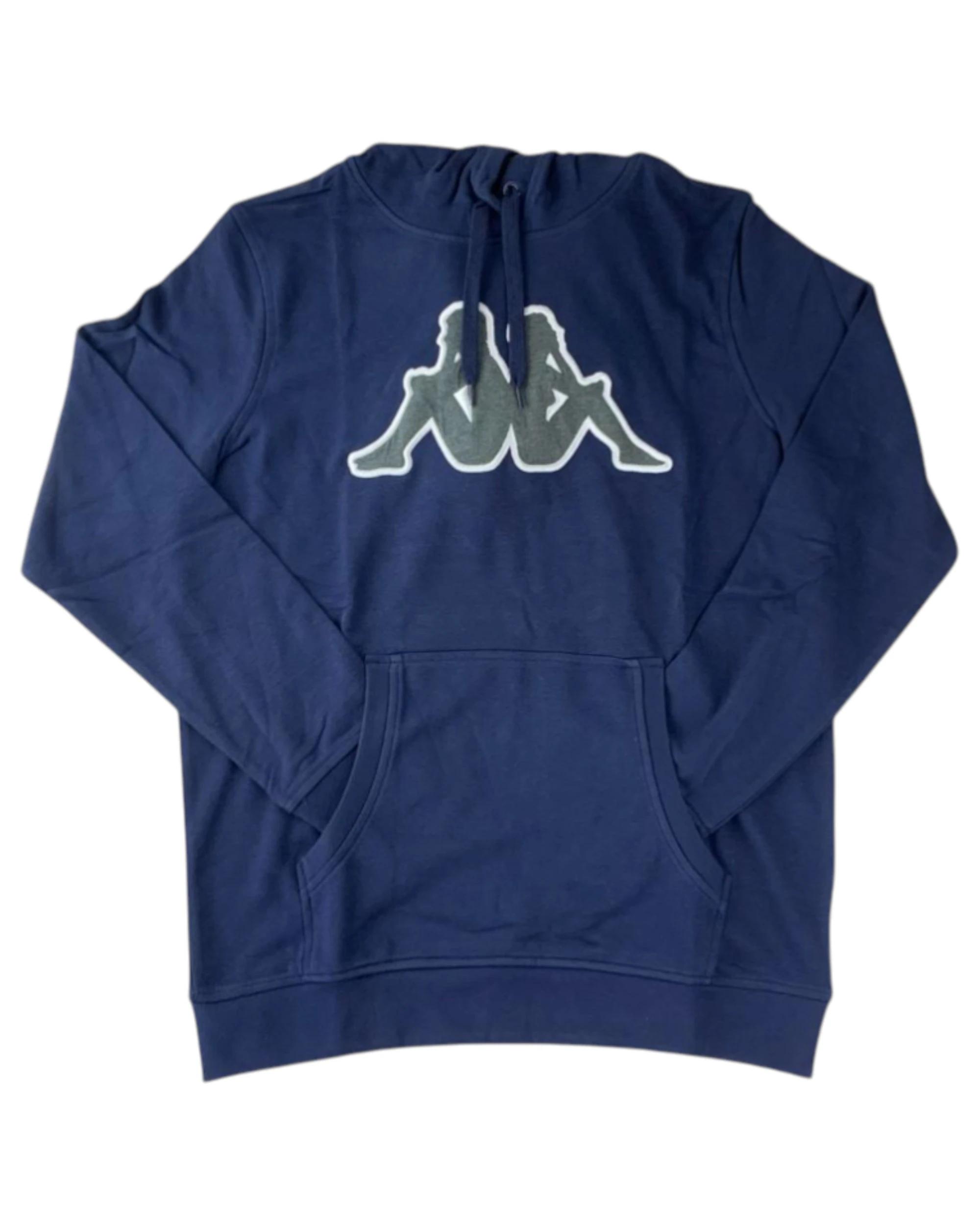 3 Kappa Mens Logo Tairiti Hooded Sweater 922 Pullover Hoodie Blue/Grey Blue/grey, 3 of 5