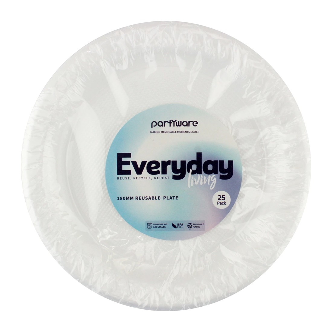 2 Everyday Living Everyday Living Reusable White Plastic Small Plates Pack of 25, 2 of 2
