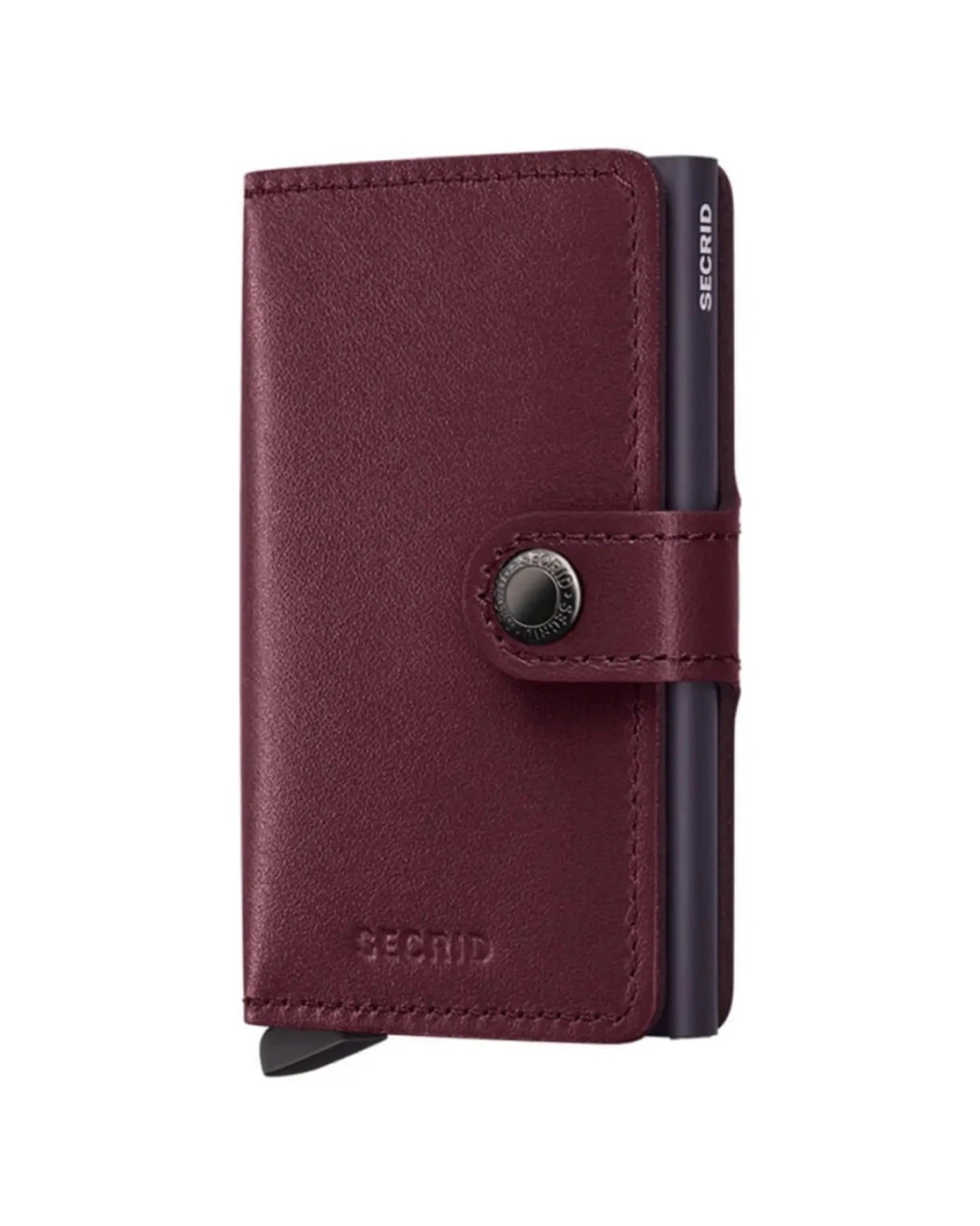 1 Secrid Miniwallet Compact RFID Travel Wallet Leather Slide Mechanism Wallets Cranberry - Red, 1 of 5