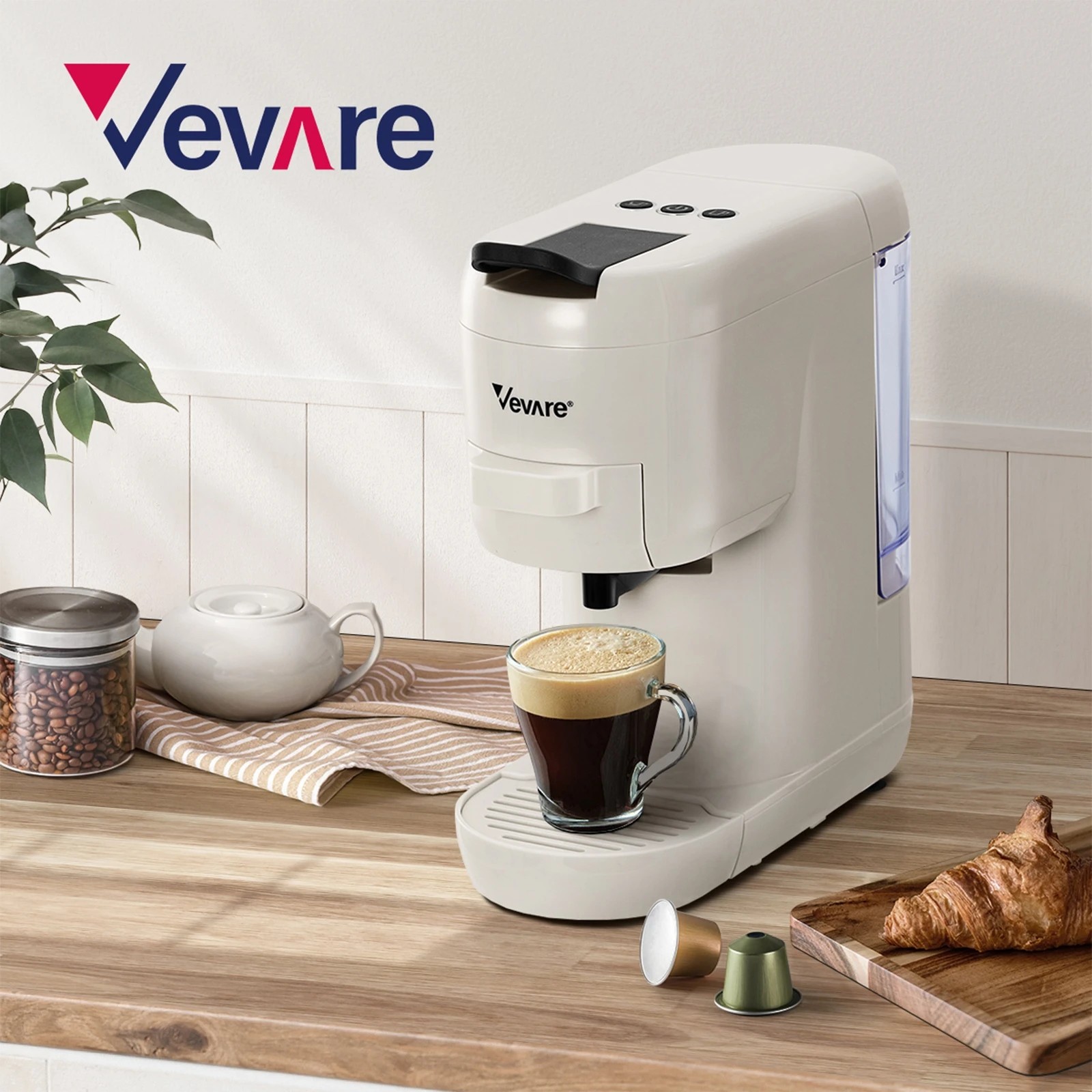 5 Vevare Capsule Coffee Machine 19 Bars 3in1 Nespresso/Dolce-Gusto Maker - White, 5 of 5