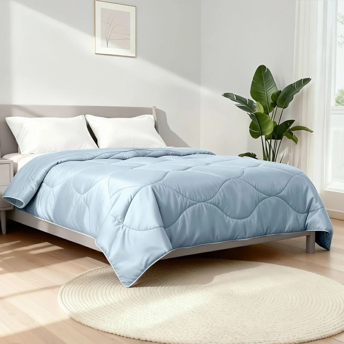 5 Giselle Tencel Quilt 200GSM Summer Quilts Comforter Doona Light Weight Soft Throw Blanket Super King - Blue, 5 of 9