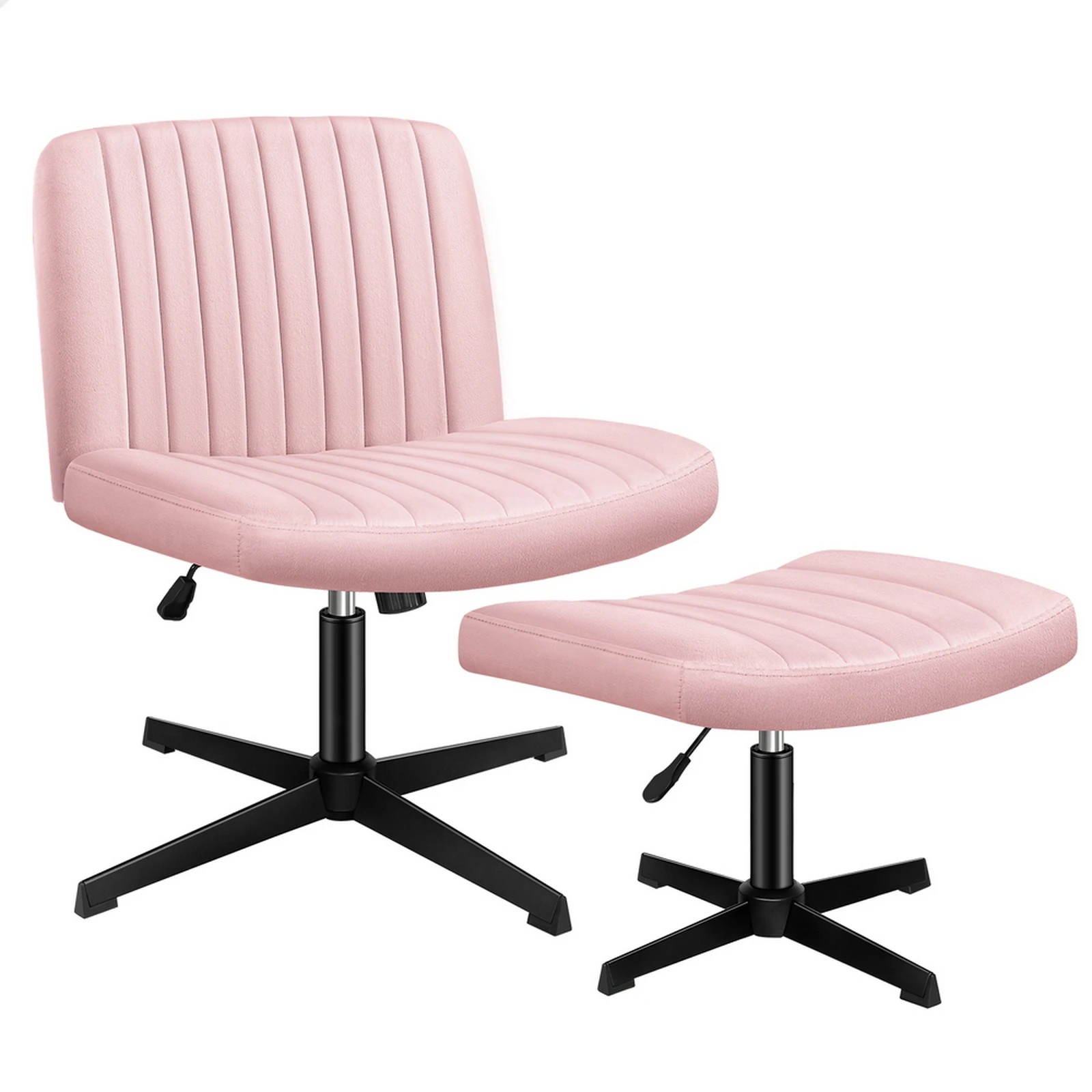 1 Alfordson Office Chair Computer Executive Seat Work Ottoman Velvet - Pink, 1 of 10