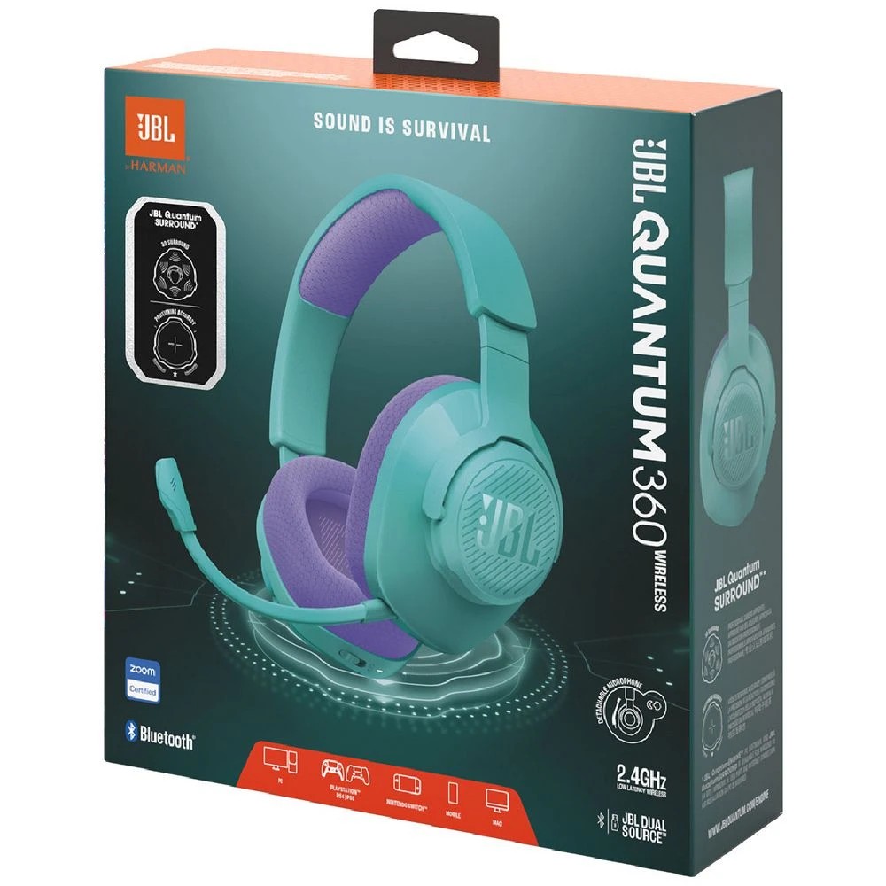 7 JBL Quantum 360 Wireless Headset Cyan, 7 of 7