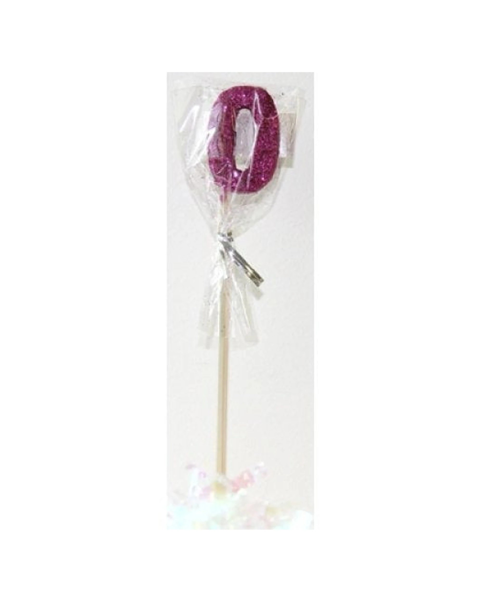 2 Alpen Candle Glitter Long Stick Number 0 Party Decoration - Pink, 2 of 2