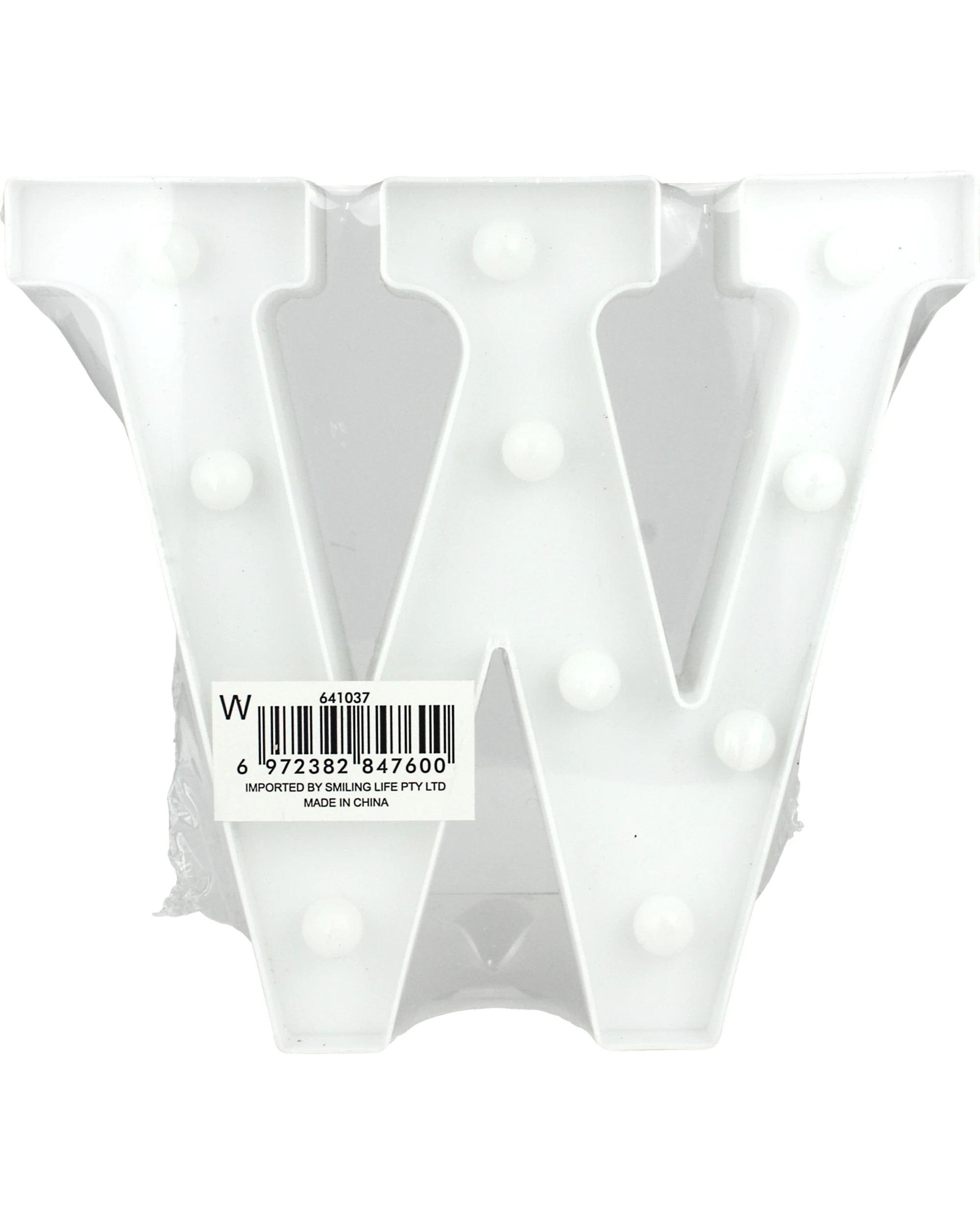 2 Partyrama LED Light Up Letter W White, 2 of 3