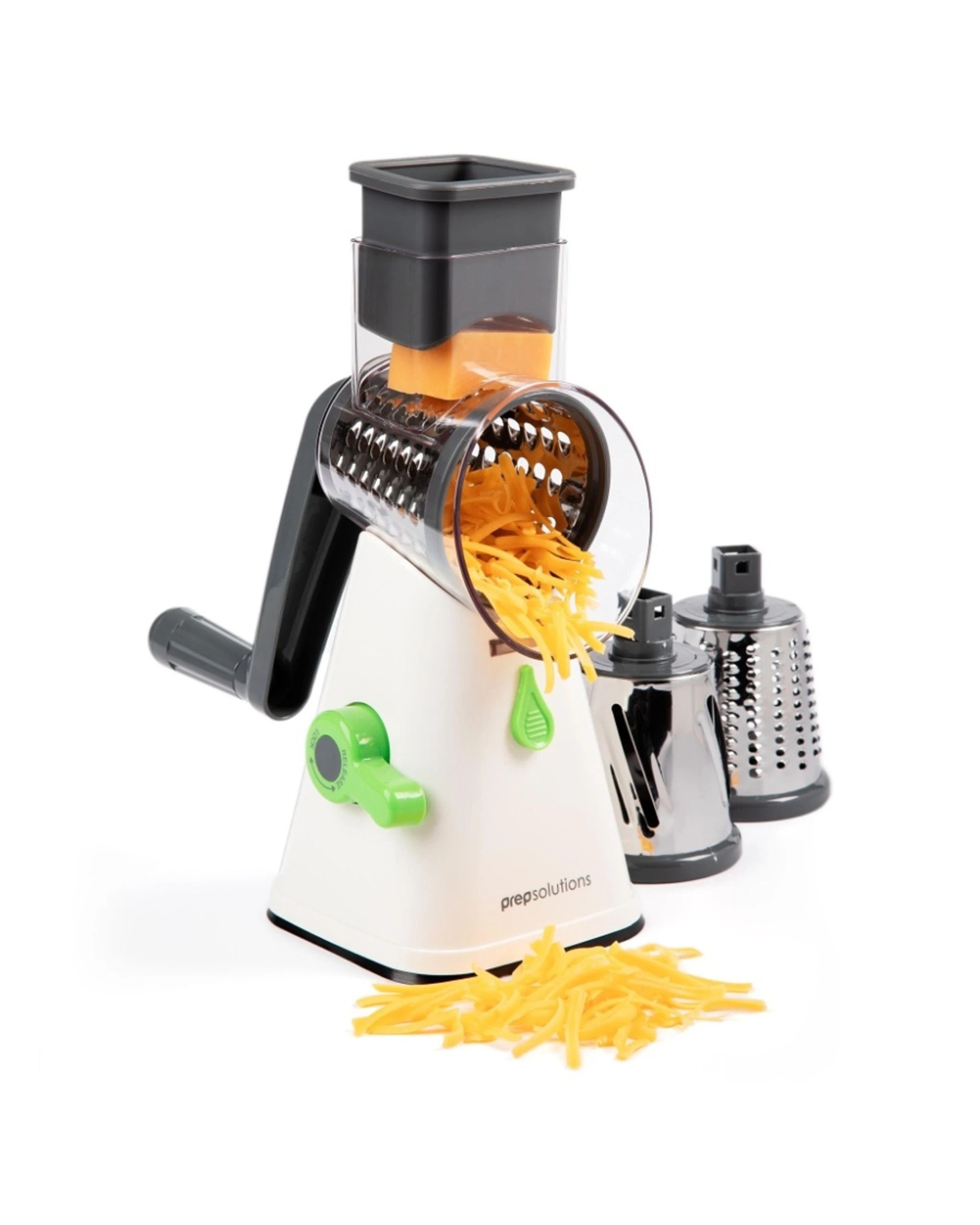4 Progressive Rotary Grate And Slice Kitchen Gadget With 3 Stainless Steel Drums - Plain, 4 of 6