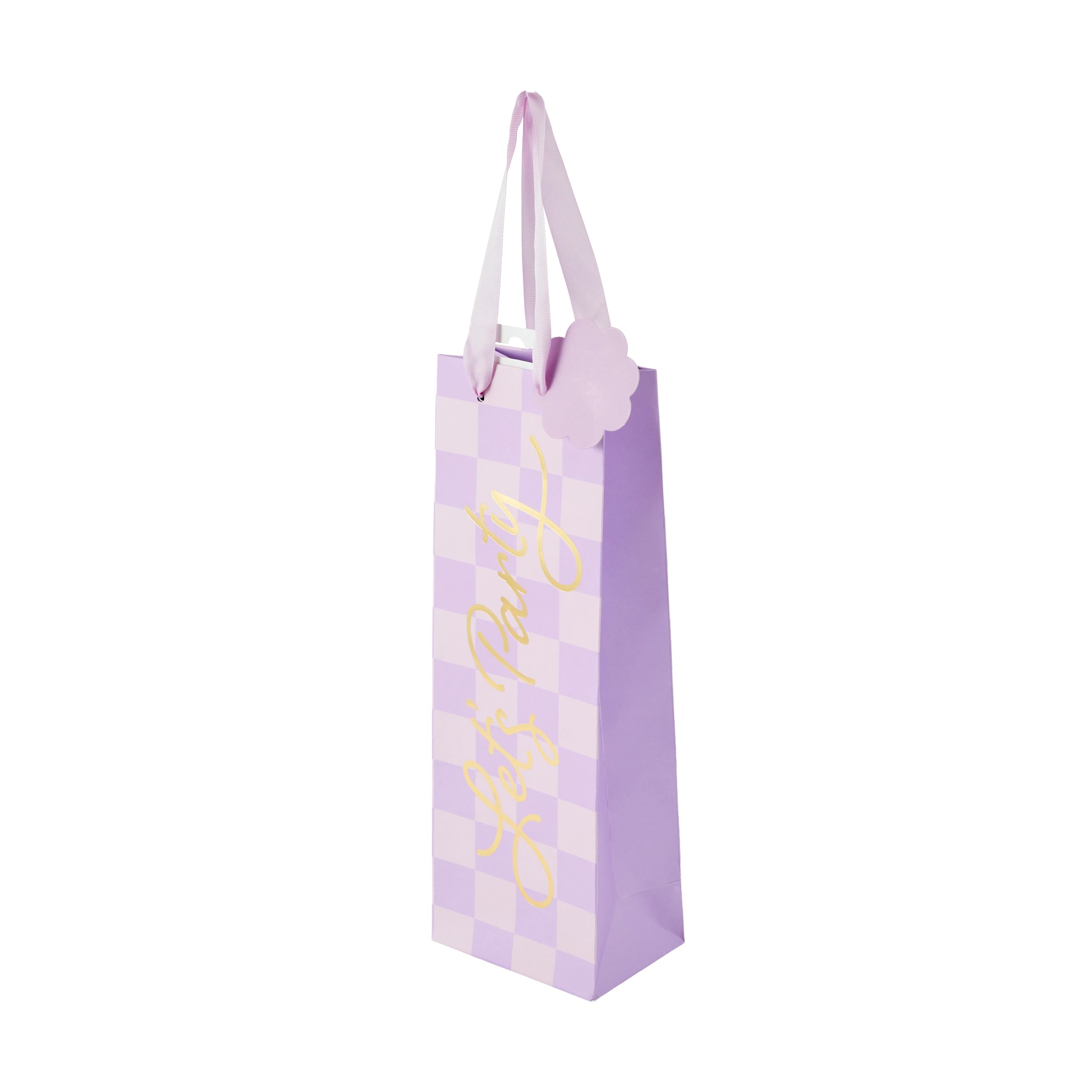 1 Lilac Check Bottle Bag, 1 of 5