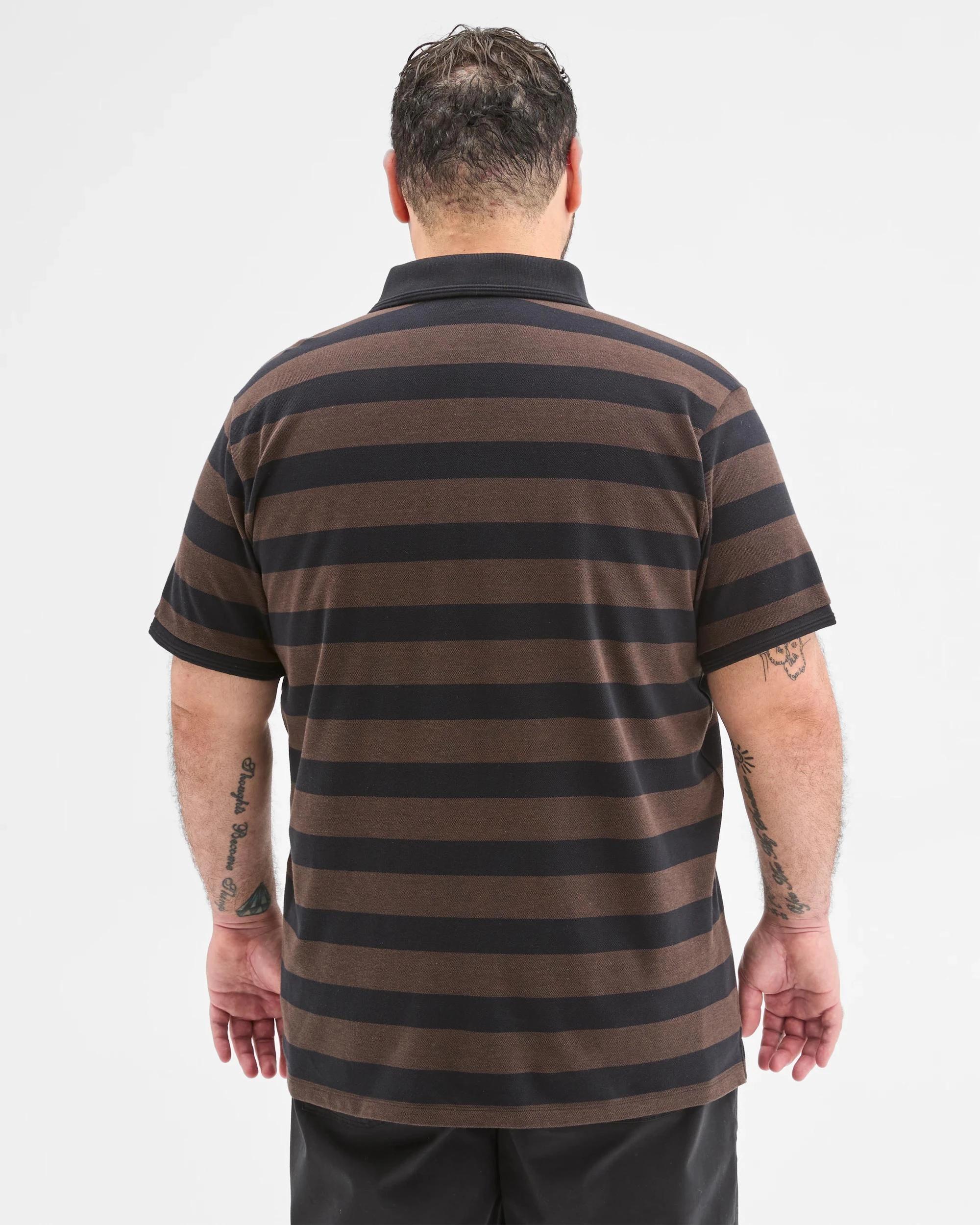 7 Target Plus Size Australian Cotton Birdseye Stripe Polo Top CHOC, 7 of 7