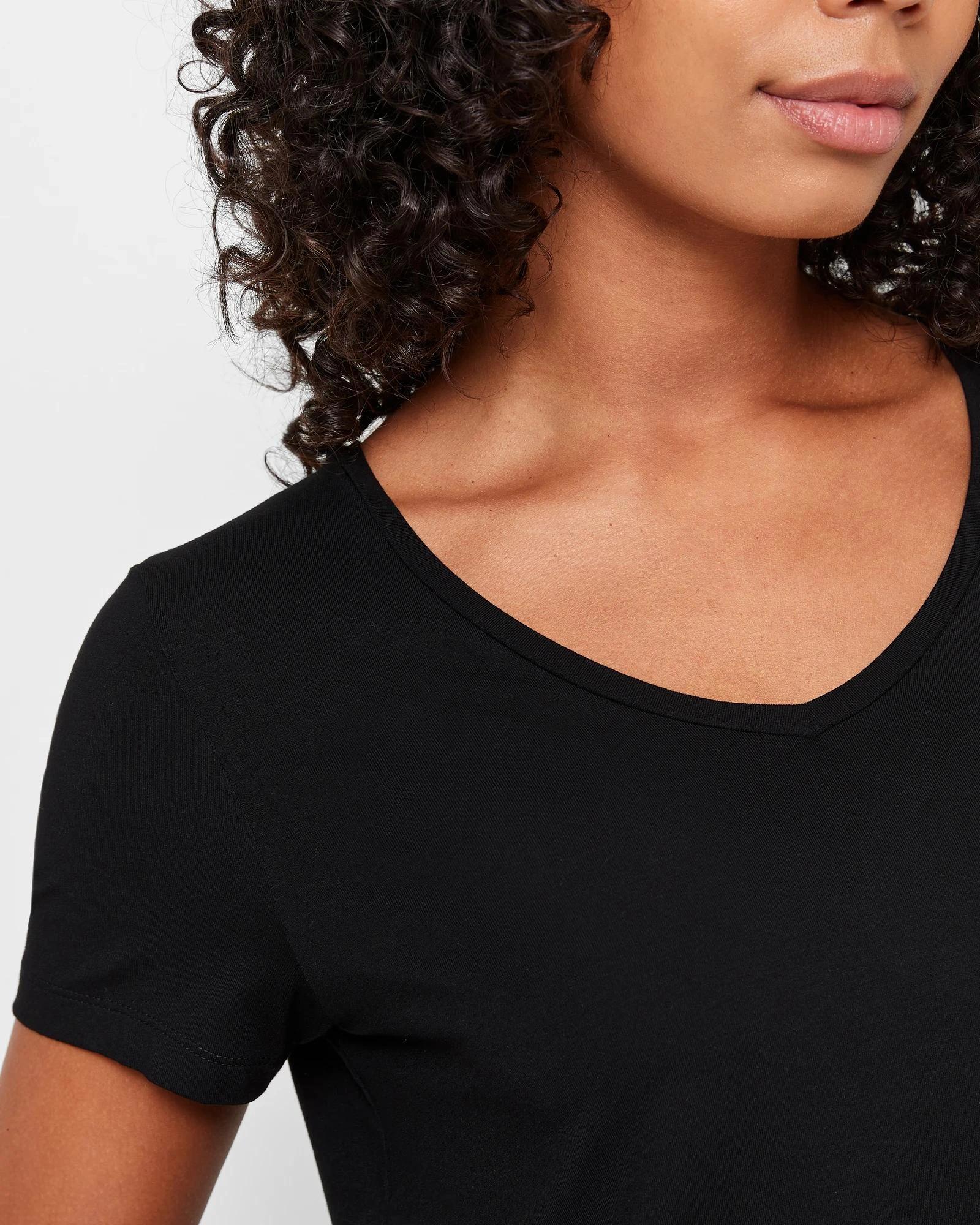 5 Target Viscose/Elastane V-Neck T-Shirt BLACK, 5 of 10