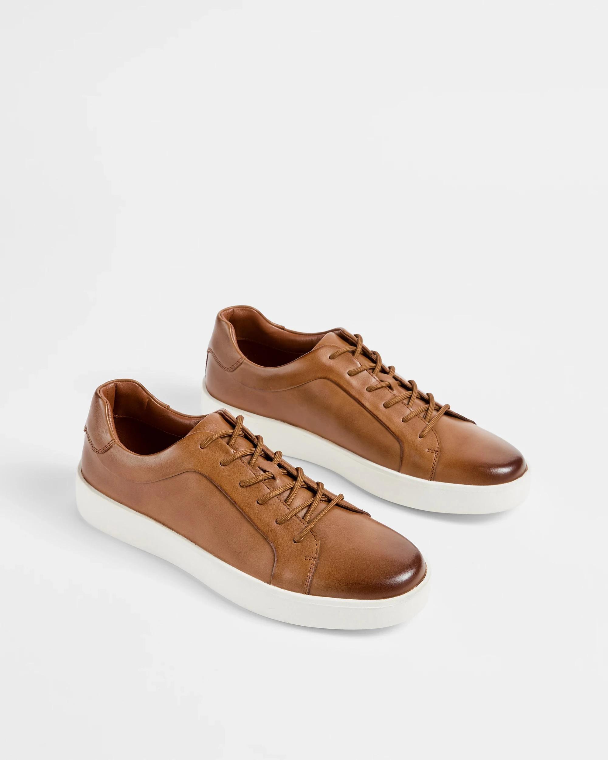3 Target Man Mens Smart Smooth Leather Sneaker BROWN, 3 of 4