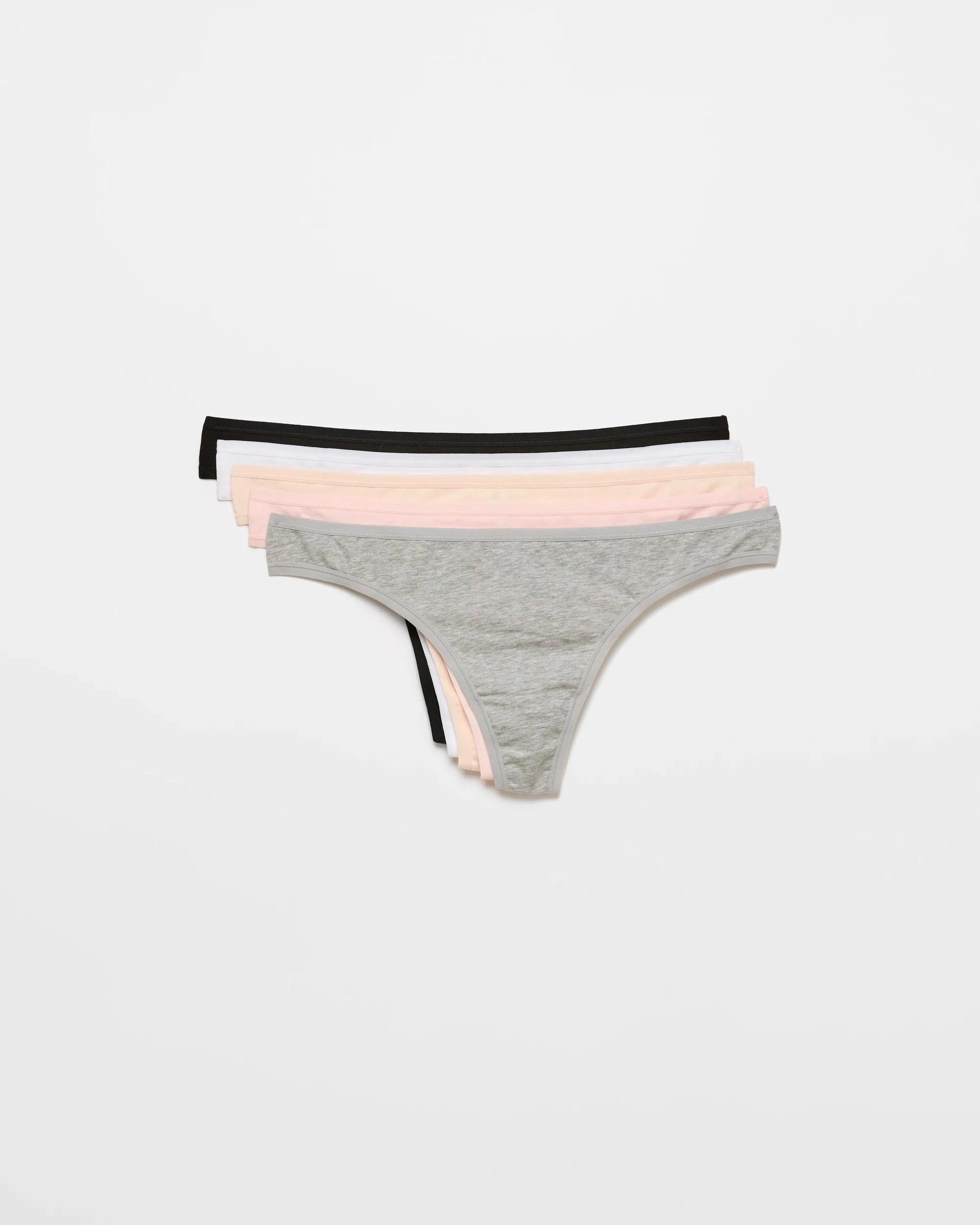 1 Target Woman Womens Australian Cotton Blend G-String Briefs 5 Pack GREY/PINK/NEUTRAL/WHITE/BLACK, 1 of 3