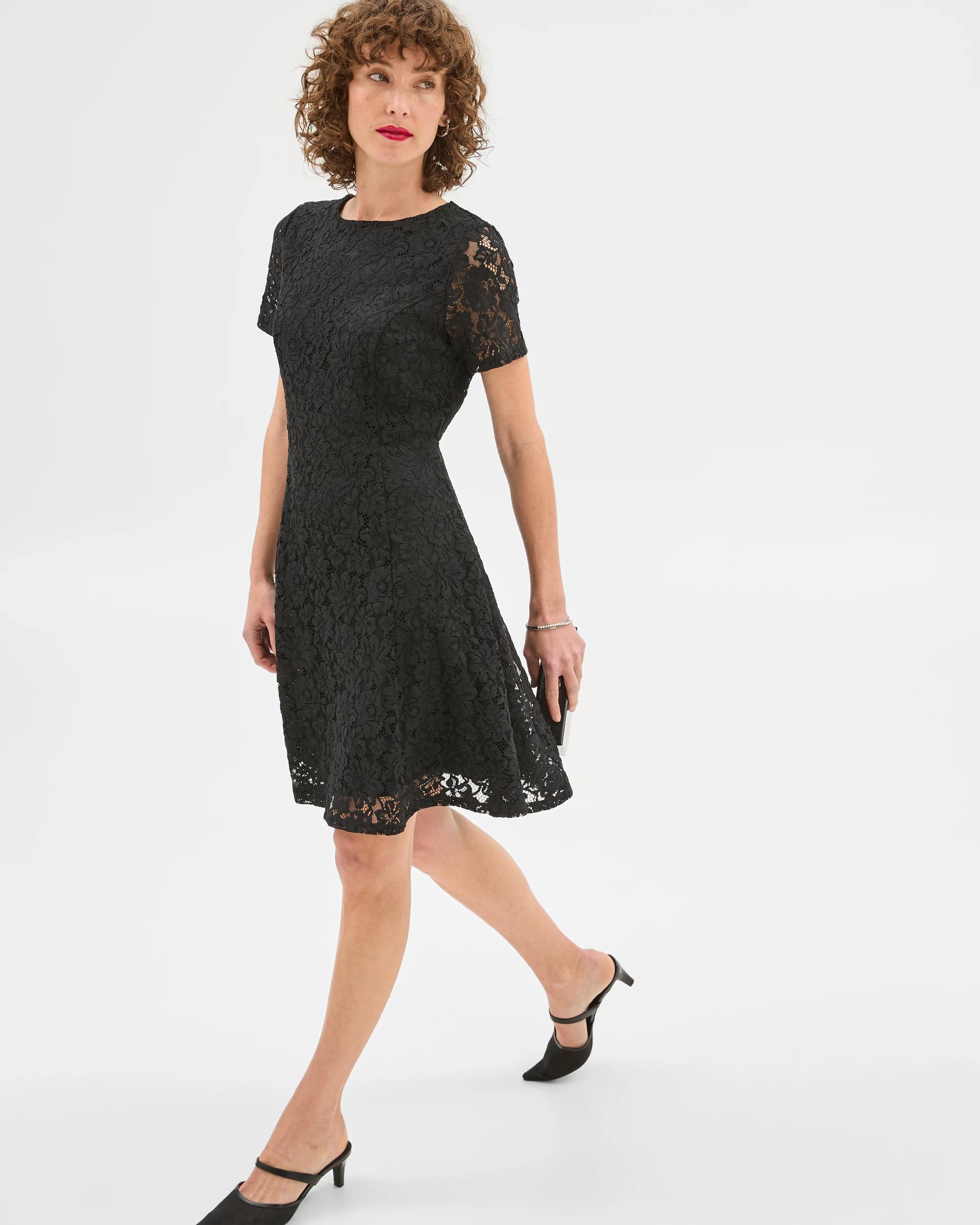 2 Lace Mini Dress - Preview BLACK, 2 of 6