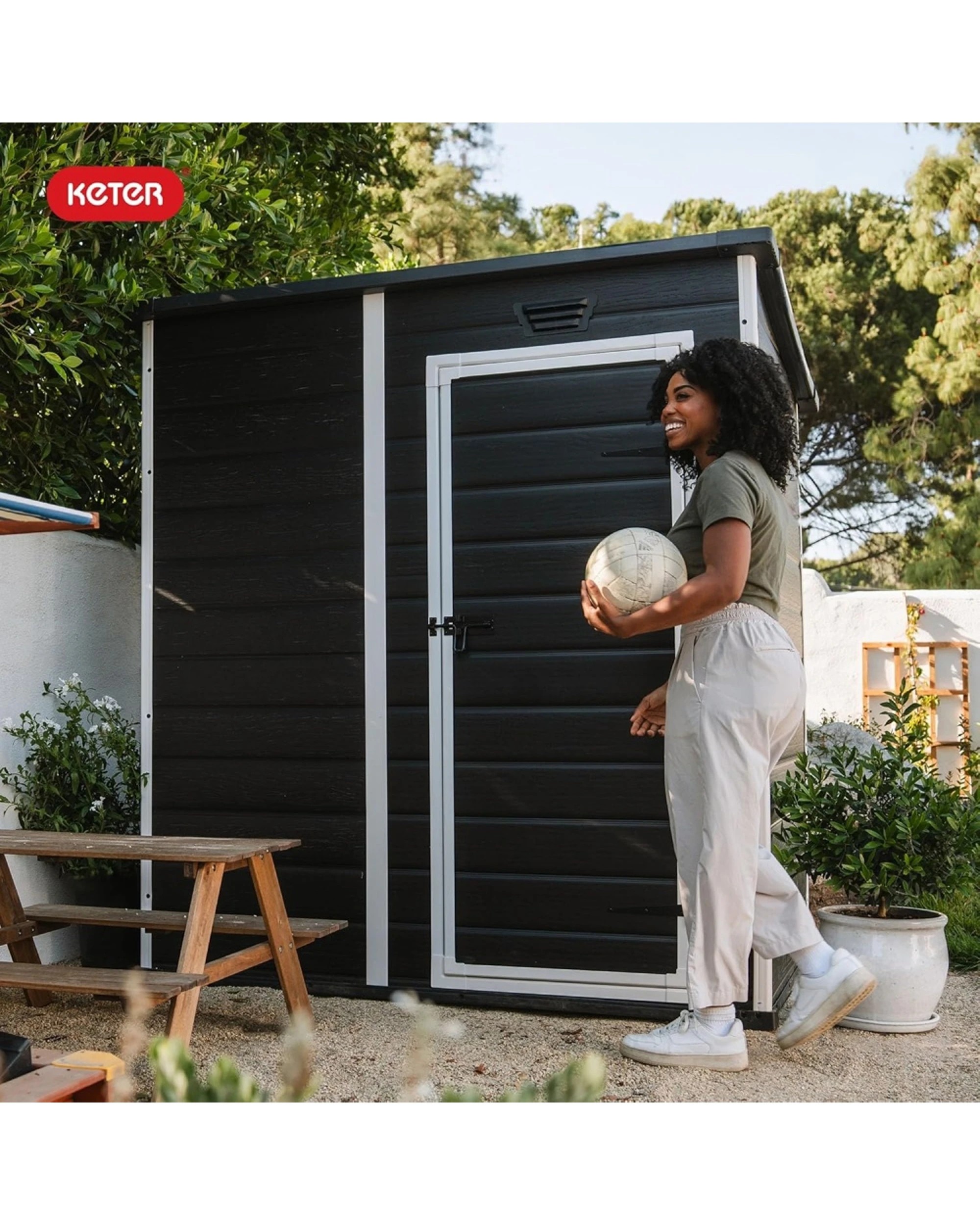 Keter Manor Pent Essential 6x4 Garden Shed Outdoor Storage 1.8x1.1m ...