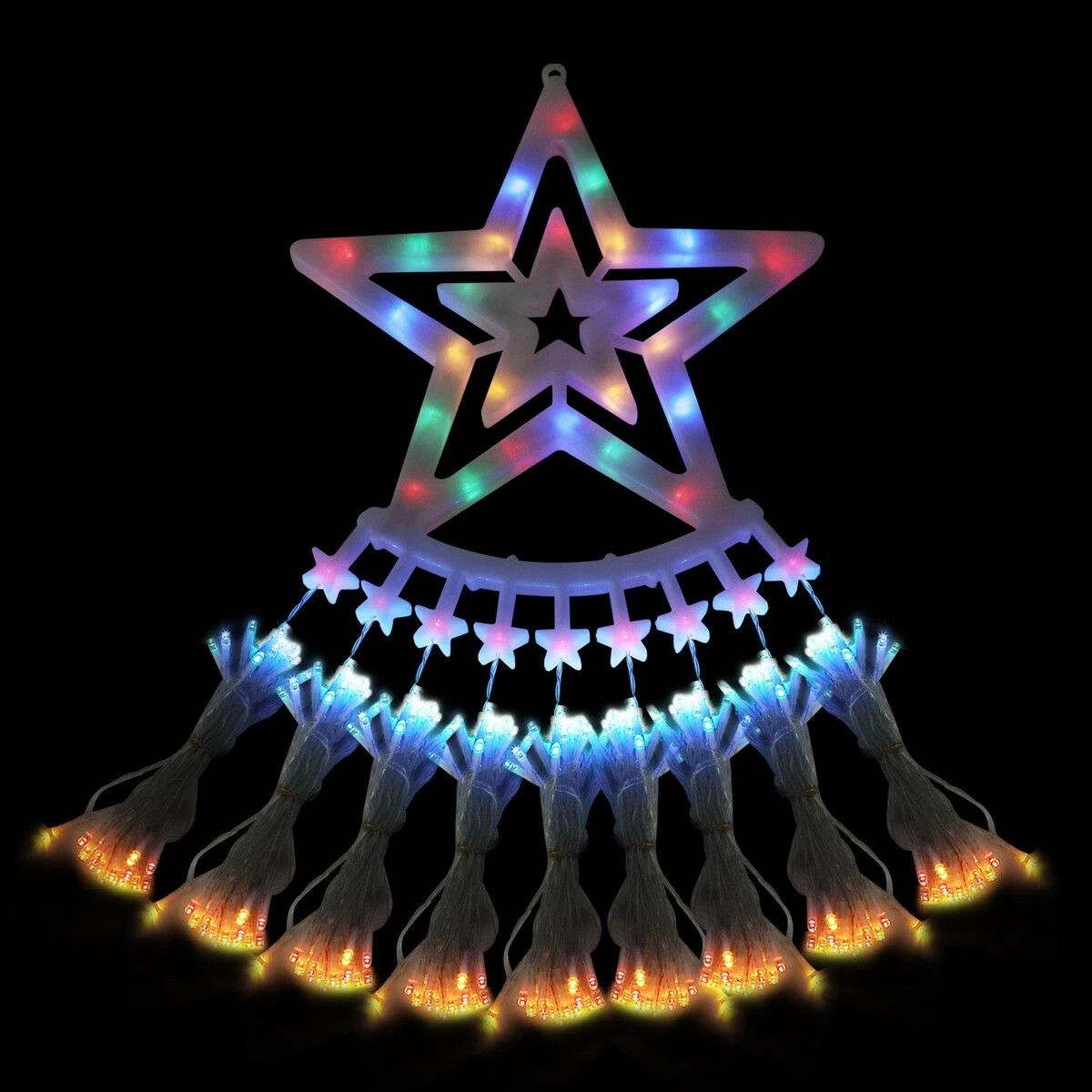 4 AUSWAY Solar LED String Light Fairy Waterfall Christmas Tree Decoration, 4 of 4