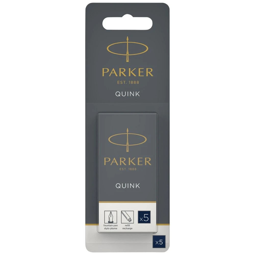 1 Parker Quink Ink Cartridges Blue Black 5 Pack, 1 of 8