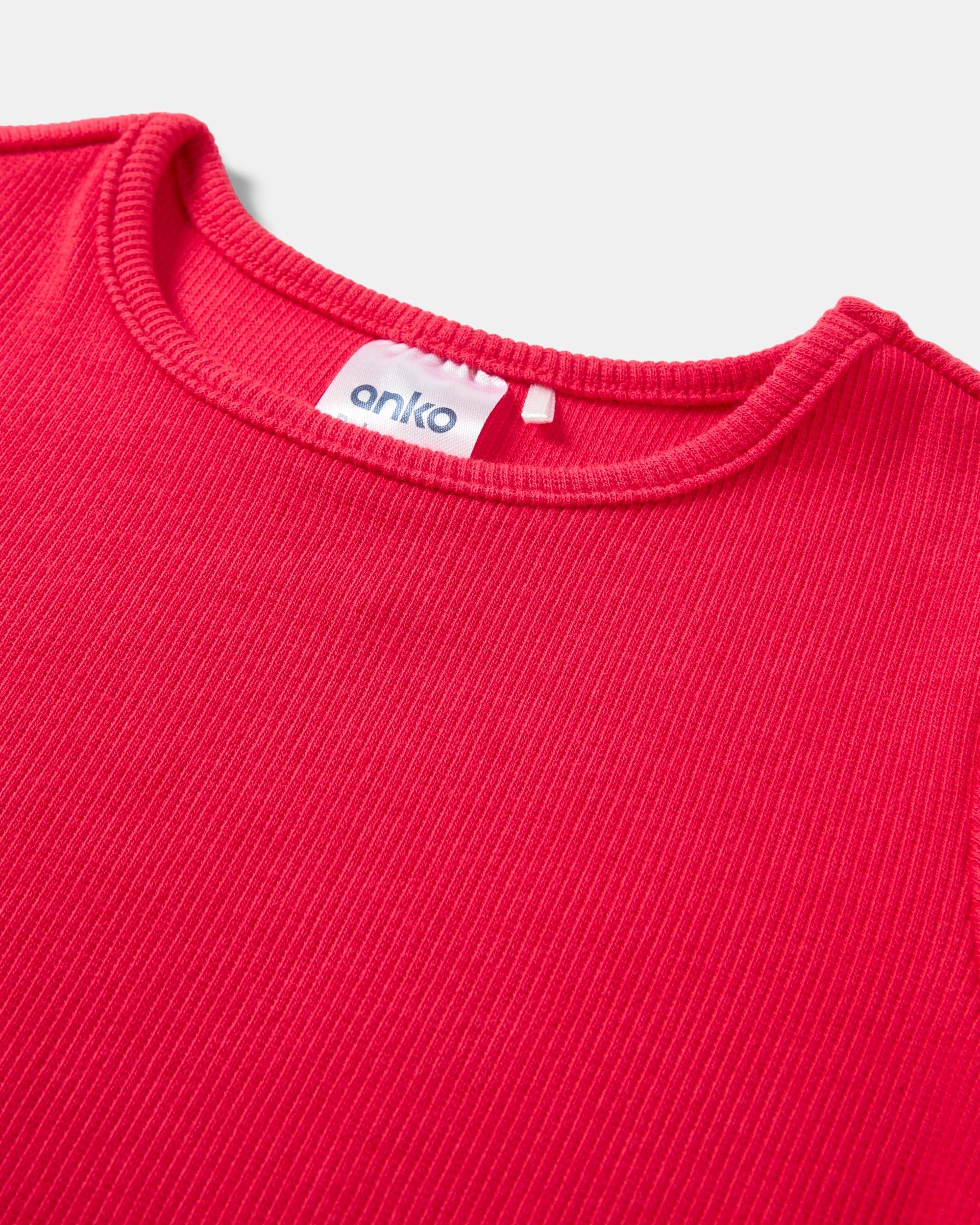 7 3 Pack Short Sleeve Ribbed T-shirt Chrry Strp, 7 of 8