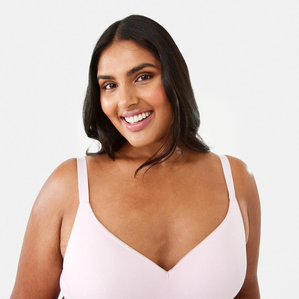 4 Full Figure Wirefree Seamfree T-Shirt Bra Bllet Pink, 4 of 6