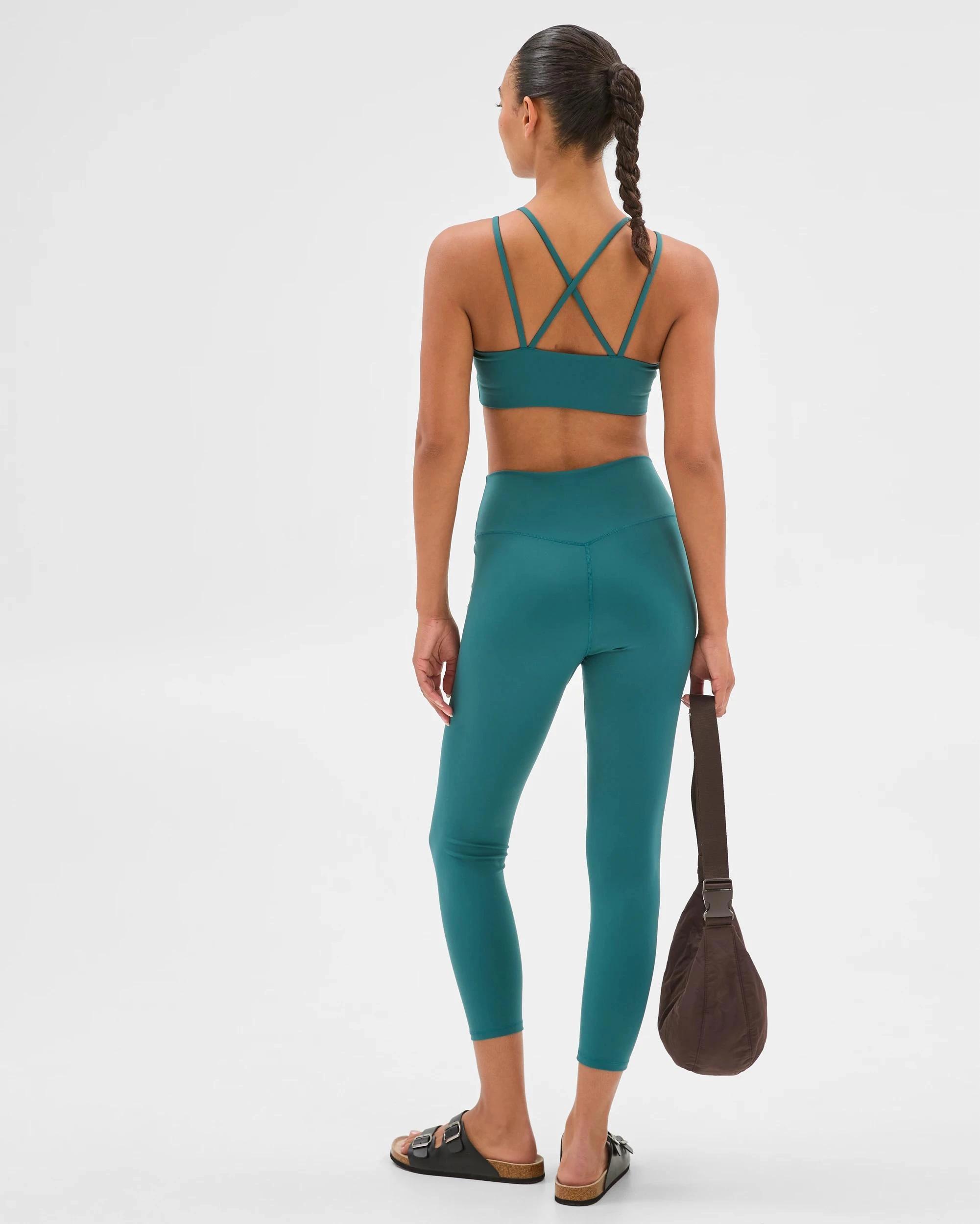 6 Target Active Low Impact Strappy Back Studio Soft Crop Top RAINFOREST, 6 of 6